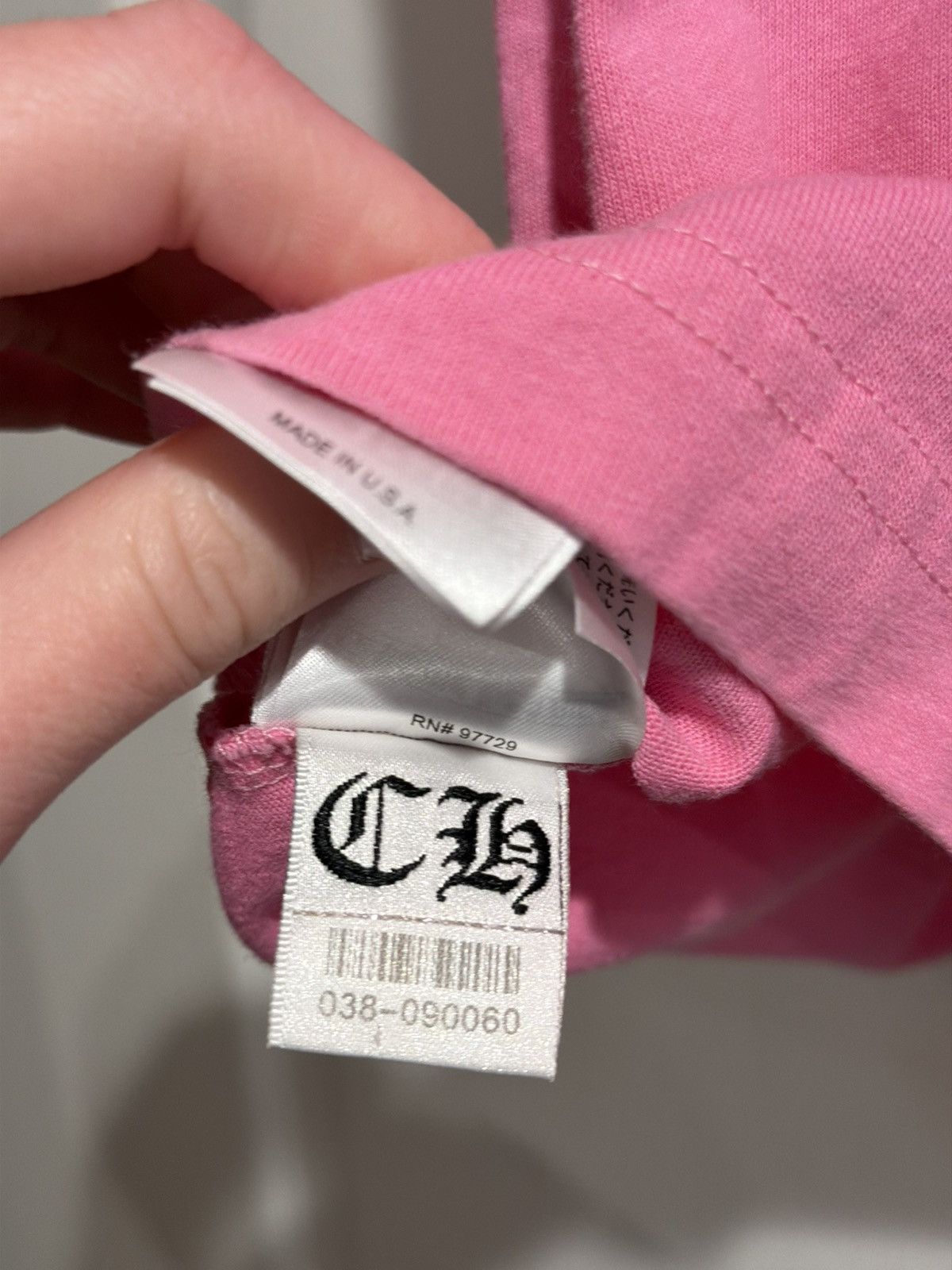 Chrome Hearts Chrome Hearts Scroll Logo Pocket Tee 'Pink/Blue' Size US L / EU 52-54 / 3 - 10 Thumbnail