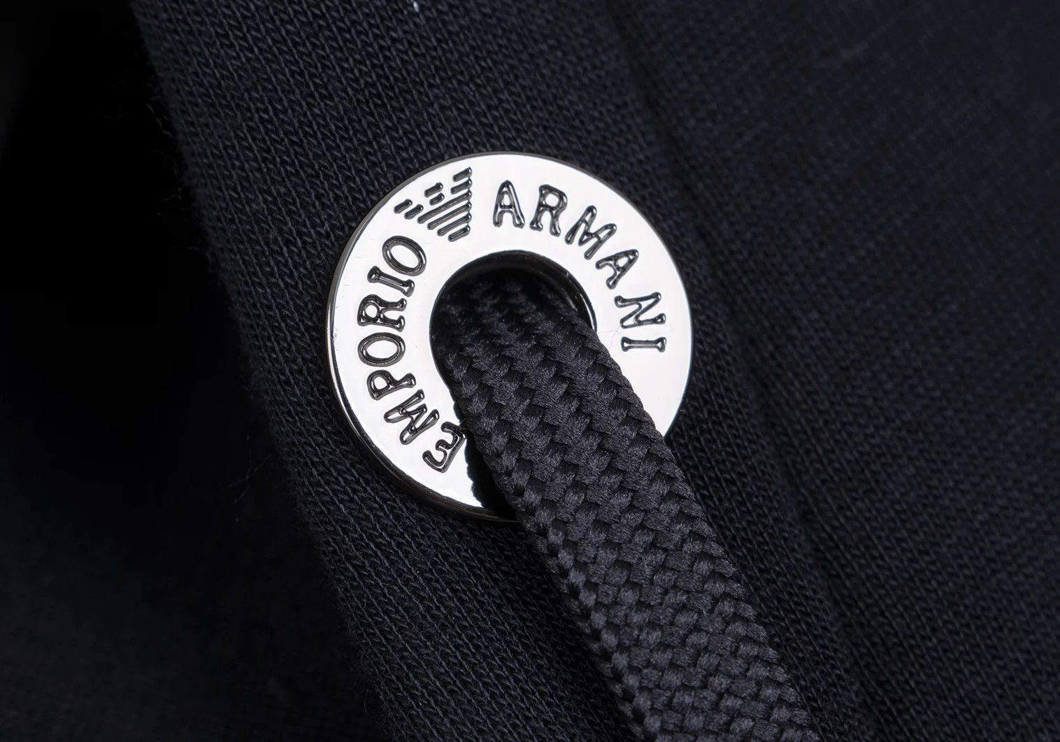 Emporio Armani Bonded Rayon Taping Line Logo Hoodie Navy M Size US M / EU 48-50 / 2 - 5 Thumbnail