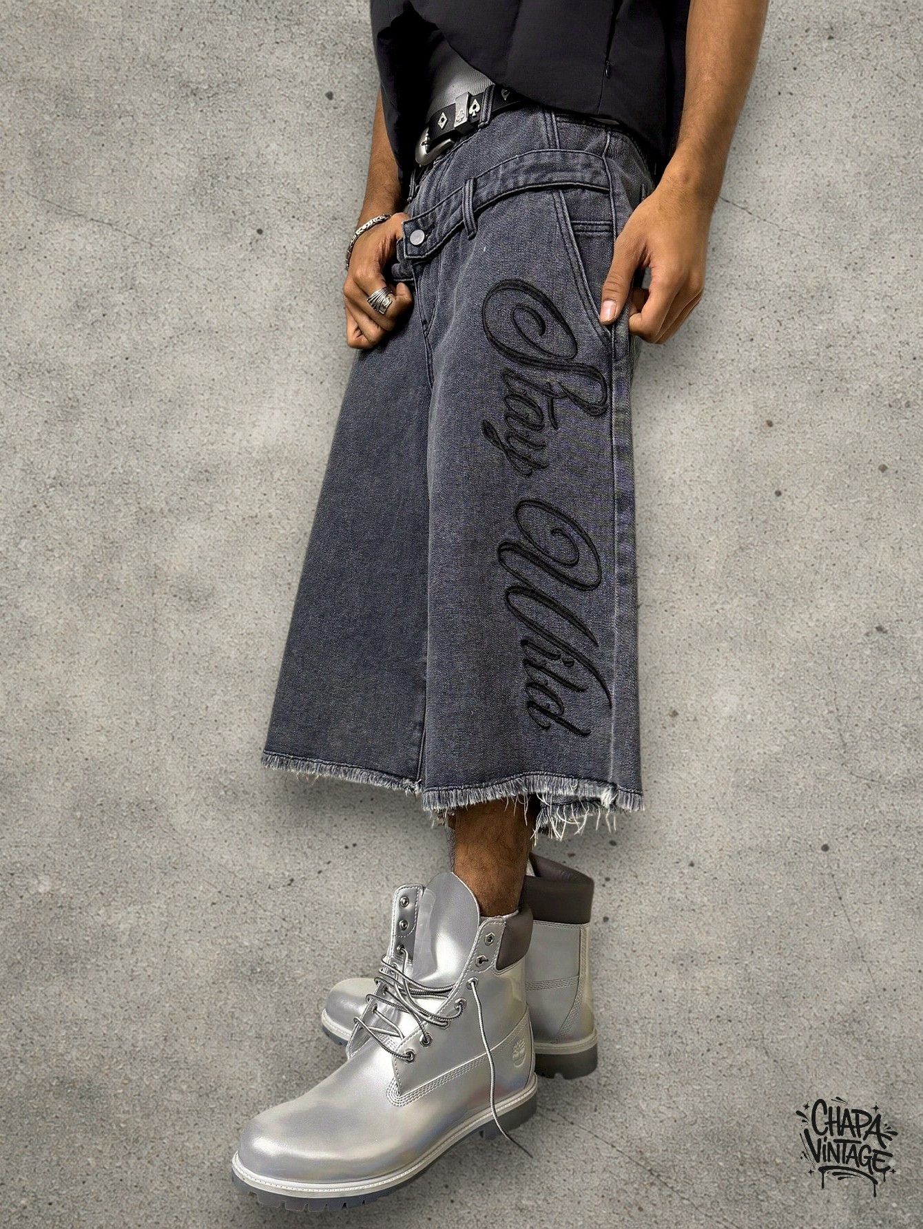 Vintage Distressed washed gray shorts Size US 34 / EU 50 - 3 Thumbnail