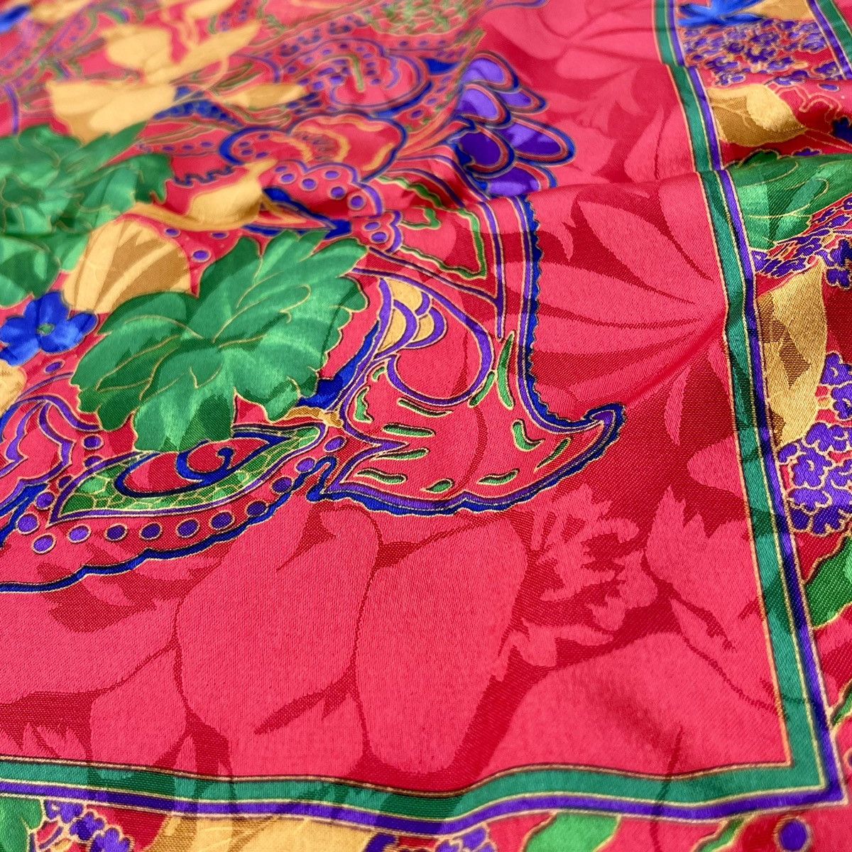 Andrea Crews × Designer × Vintage ANDREA PARIS-NEW YORK Silk Floral Scarf Size ONE SIZE - 7 Thumbnail