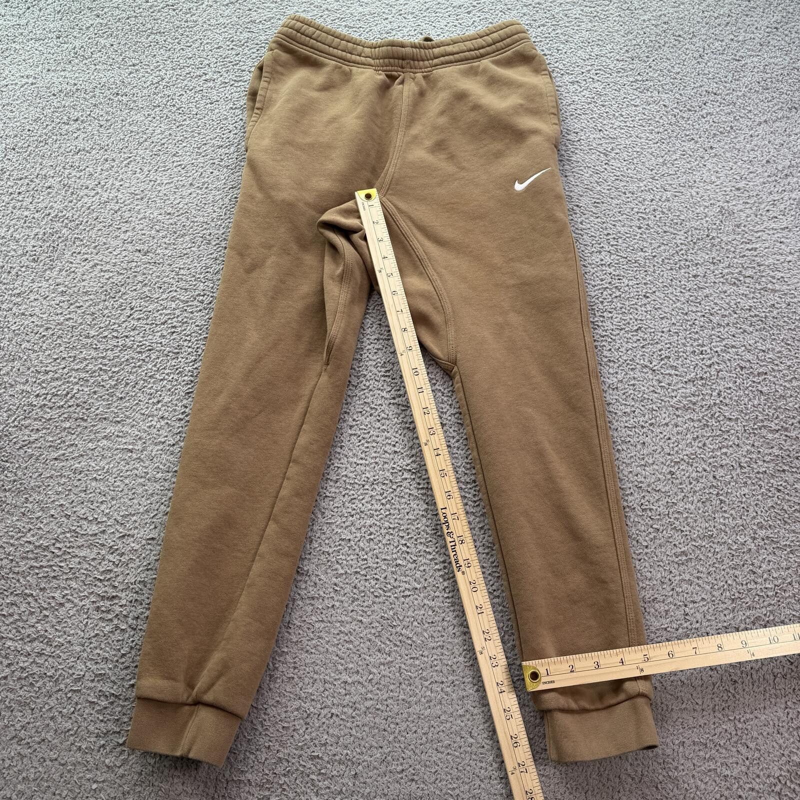 Nike Nike Brown Fleece Jogger Sweatpants Small Tan Swoosh Pants Size US 30 / EU 46 - 4 Thumbnail