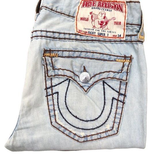 True Religion × Vintage Vintage True Religion Jeans Size 36 RICKY SUPER T Blue RARE Size US 36 / EU 52 - 8 Thumbnail