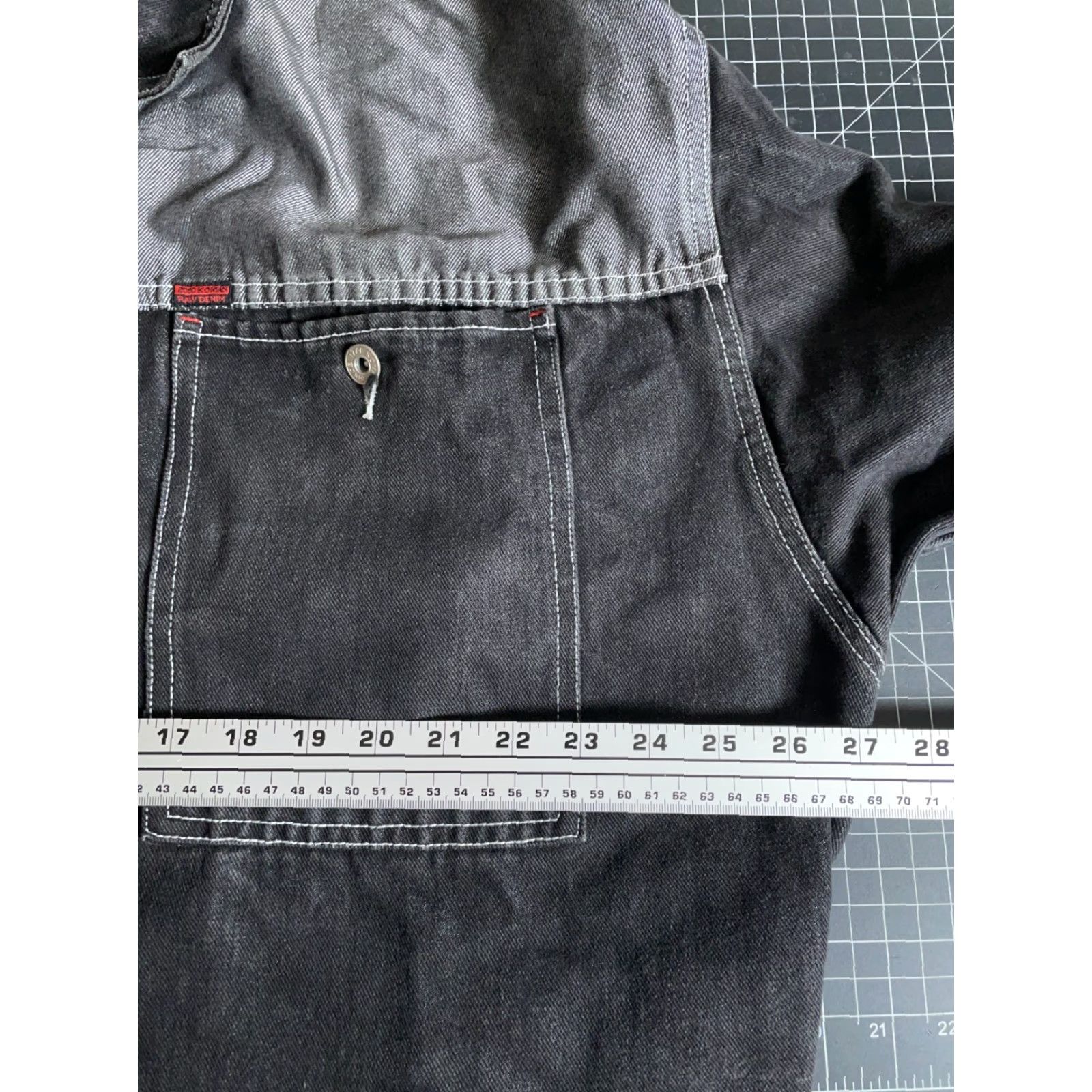 Denime VINTAGE Koman 2000 RAW Denim Jacket Jeans Black Gray 3XL Mens Denim Jacket Hip Hop 90s Streetwear Size US 39 - 5 Thumbnail