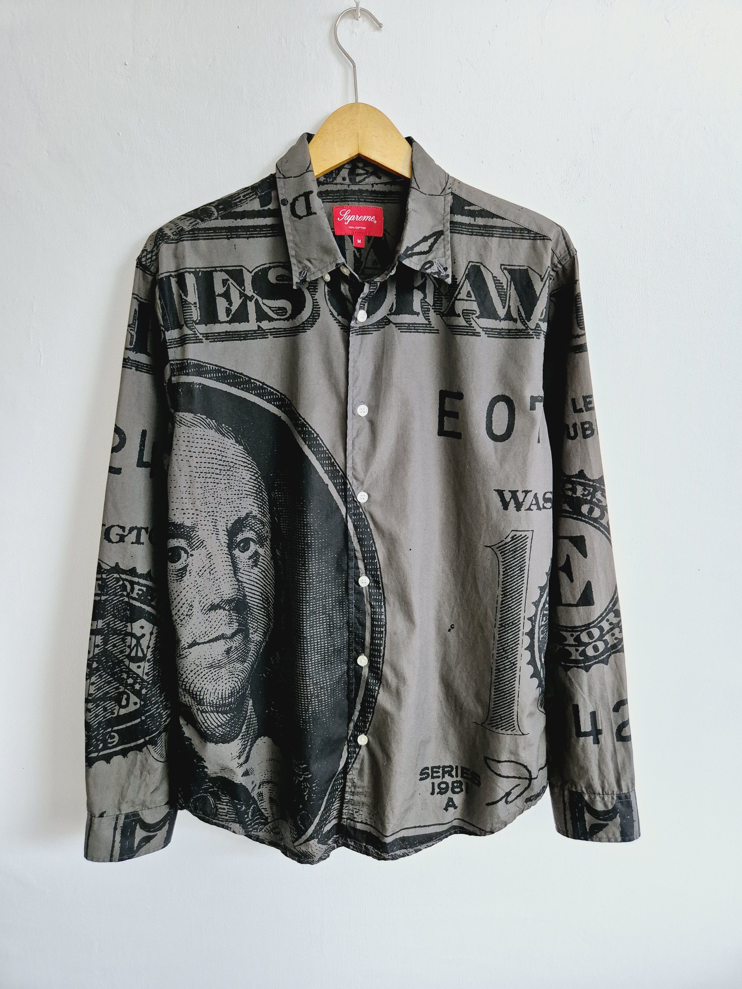 Supreme Supreme Benjamin Franklin Money Long Sleeve Shirt Size US M / EU 48-50 / 2 - 1 Thumbnail