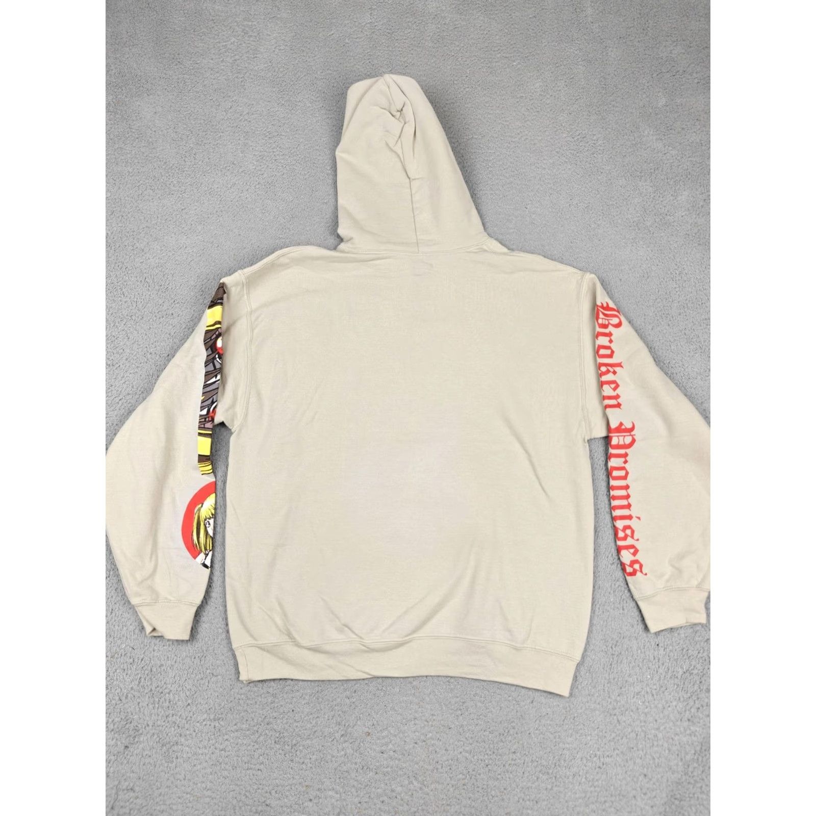 Broken Promises Co. Broken Promises Death Note Hoodie Mens Medium Beige Misa Amane Graphic Anime Size US M / EU 48-50 / 2 - 4 Thumbnail