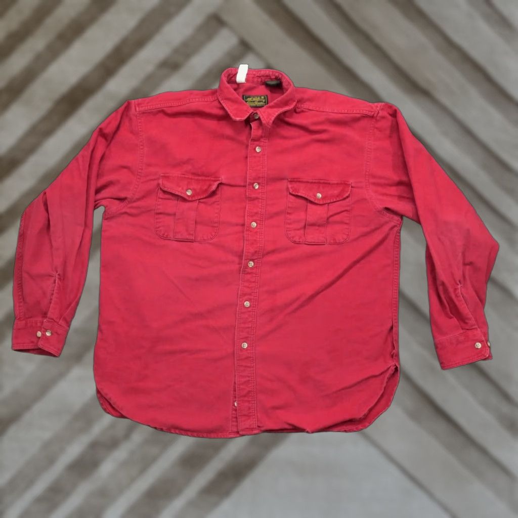 Eddie Bauer VINTAGE Eddie Bauer Shirt Mens XL Red Button Up Distressed Canvas 80s Size US XL / EU 56 / 4 - 1 Thumbnail