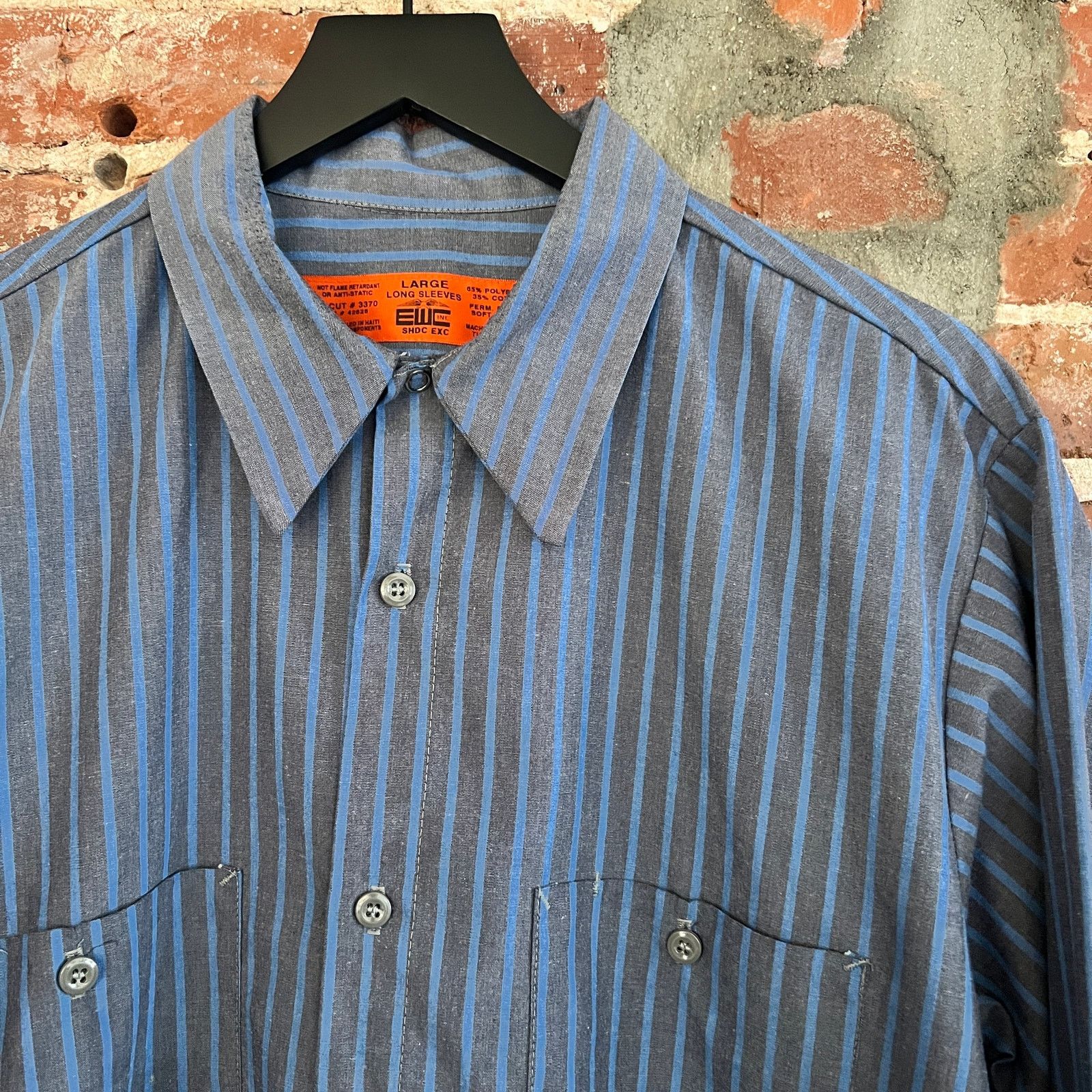 Vintage EWC Striped Men's Work Shirt L 24x31 Size US L / EU 52-54 / 3 - 1 Thumbnail