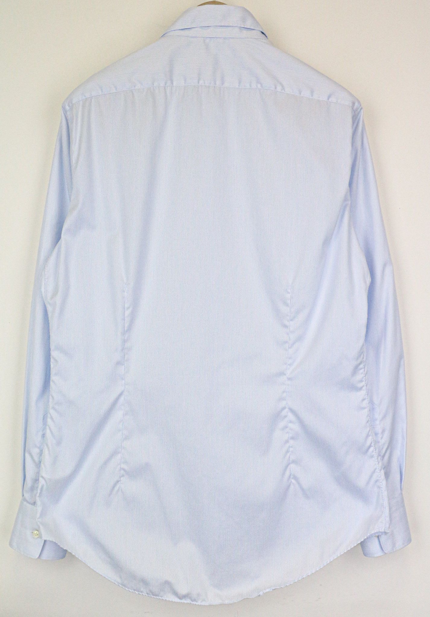 Suitsupply 42/16 1/2 Extra Slim Blue Cotton Striped Cutaway 78717 Size 42R - 2 Thumbnail
