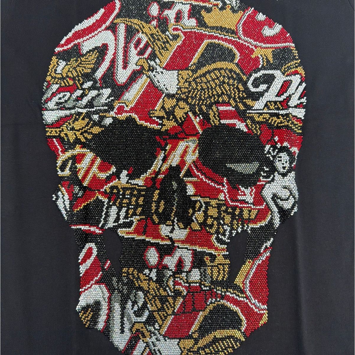 Philipp Plein Philipp Plein Men's Black Skull Stones Round Neck T-Shirt S Size US S / EU 44-46 / 1 - 7 Thumbnail
