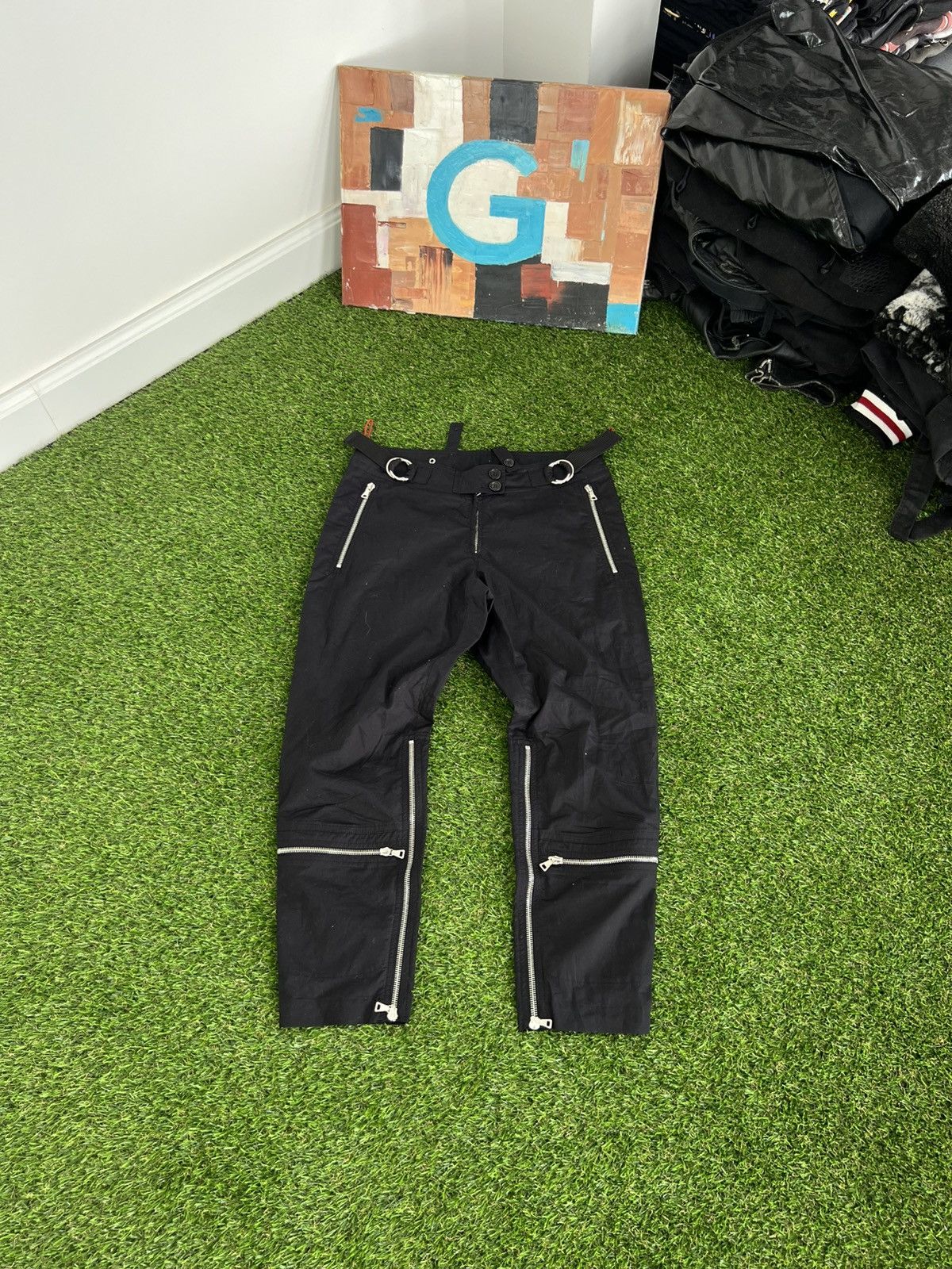 Prada PRADA Pants Cargo Biker Astro Bondage Zipper Laced Vintage Size 28" / US 6 / IT 42 - 1 Thumbnail