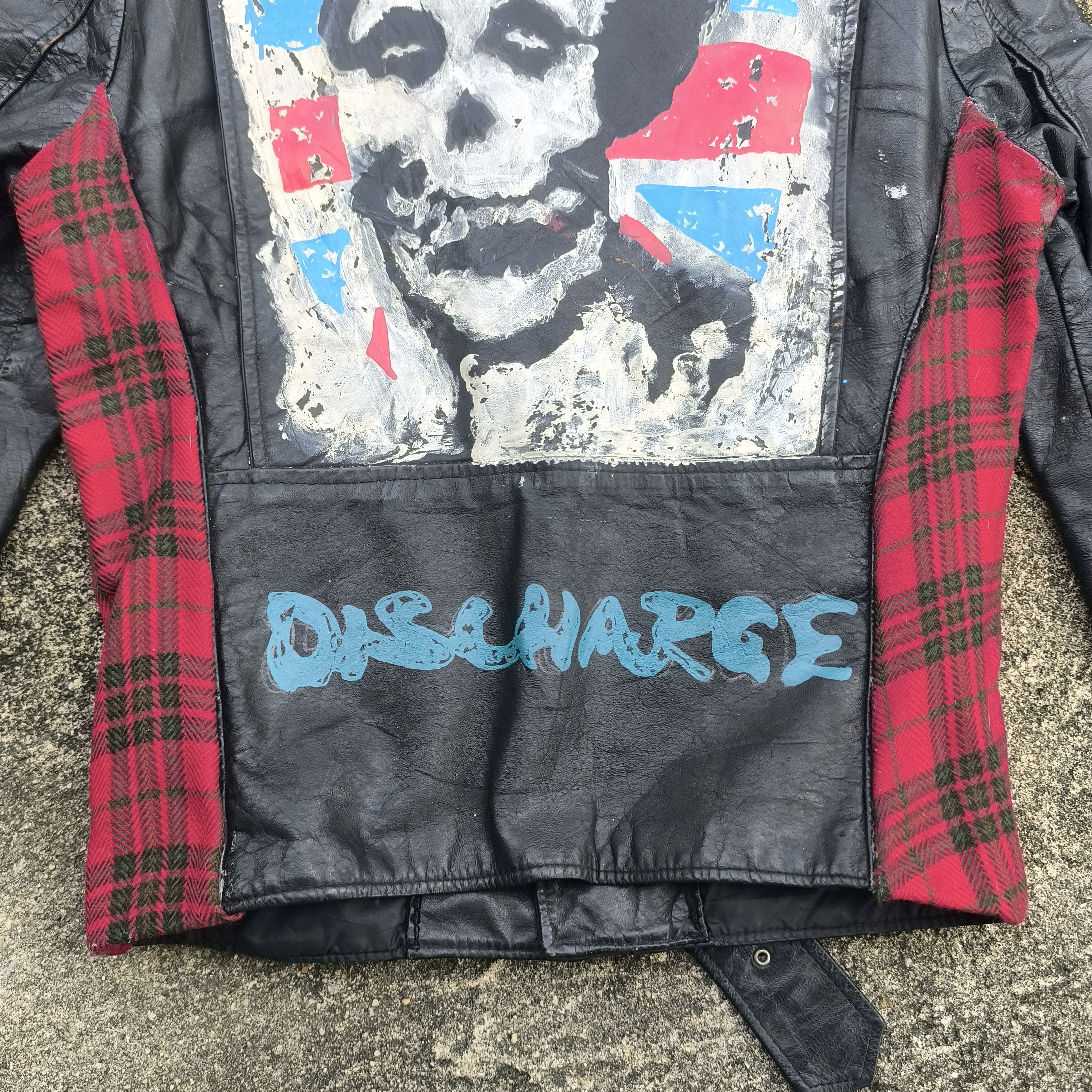 Band Tees DOUBLE COLLAR LEATHER JACKET PUNK MISFITS THE EXPLOITED Size US M / EU 48-50 / 2 - 4 Thumbnail