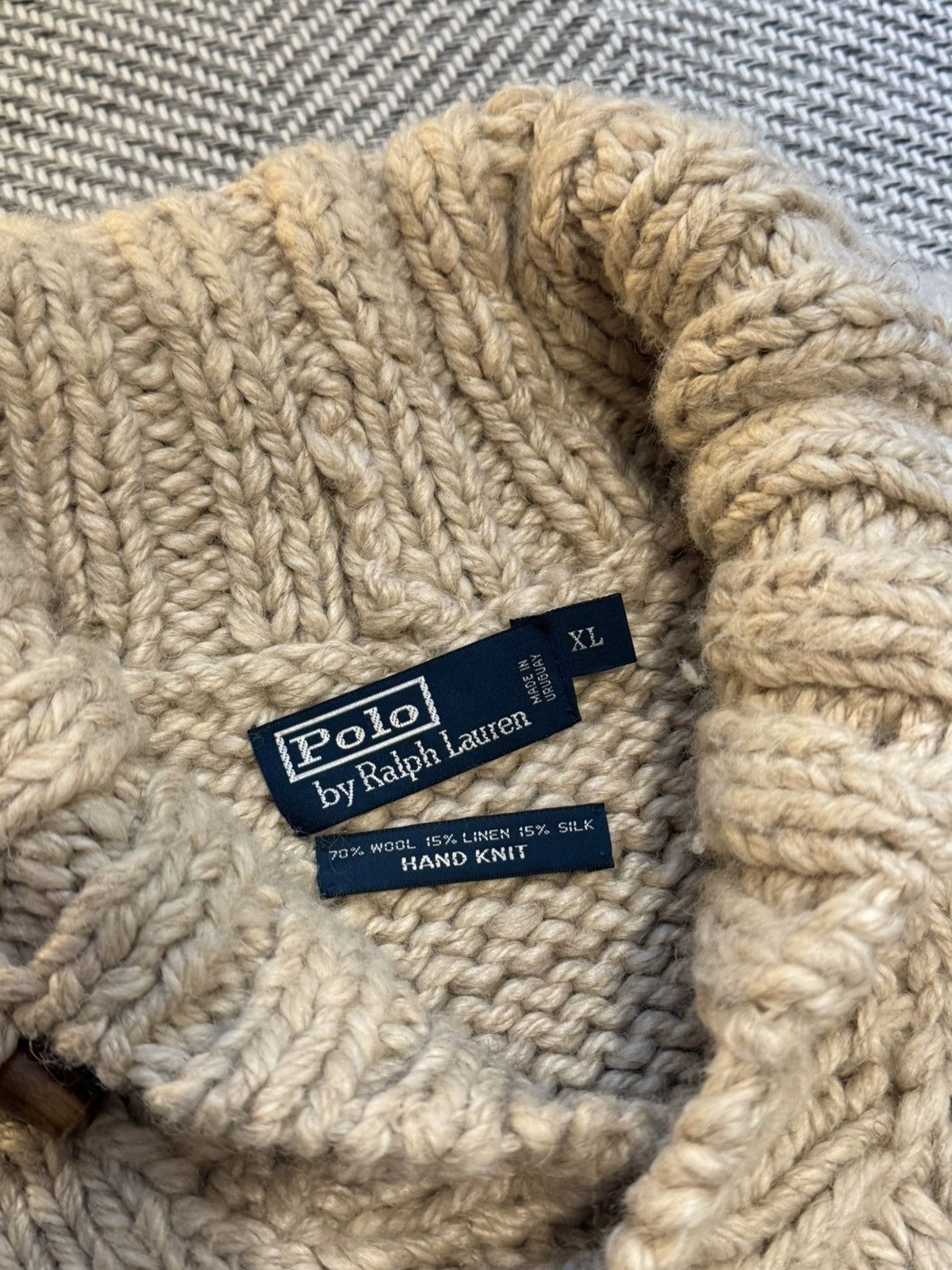 Polo Ralph Lauren Polo Ralph Lauren Hand-Knit Shawl Collar Sweater Size US XL / EU 56 / 4 - 5 Thumbnail