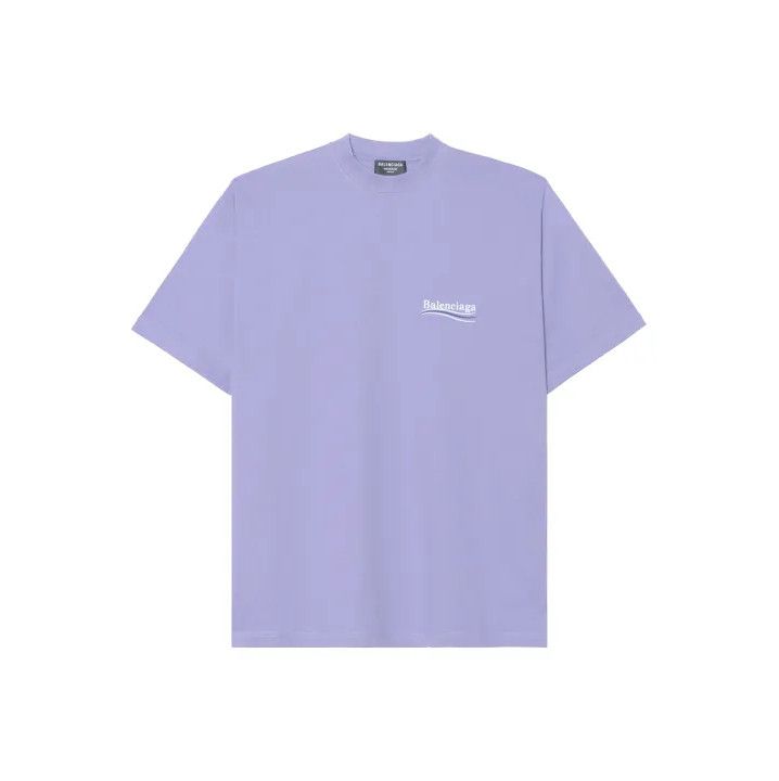Balenciaga Purple Logo Print Short Sleeve T-Shirt