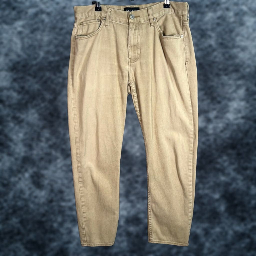 Pacsun VINTAGE PacSun Mens Jeans 32 x 30 Slim Fit Denim Beige Cotton Spandex Blend Men Size 32 Inseam 28 Slimming Tapered Shirt? Size US 32 / EU 48 - 1 Thumbnail