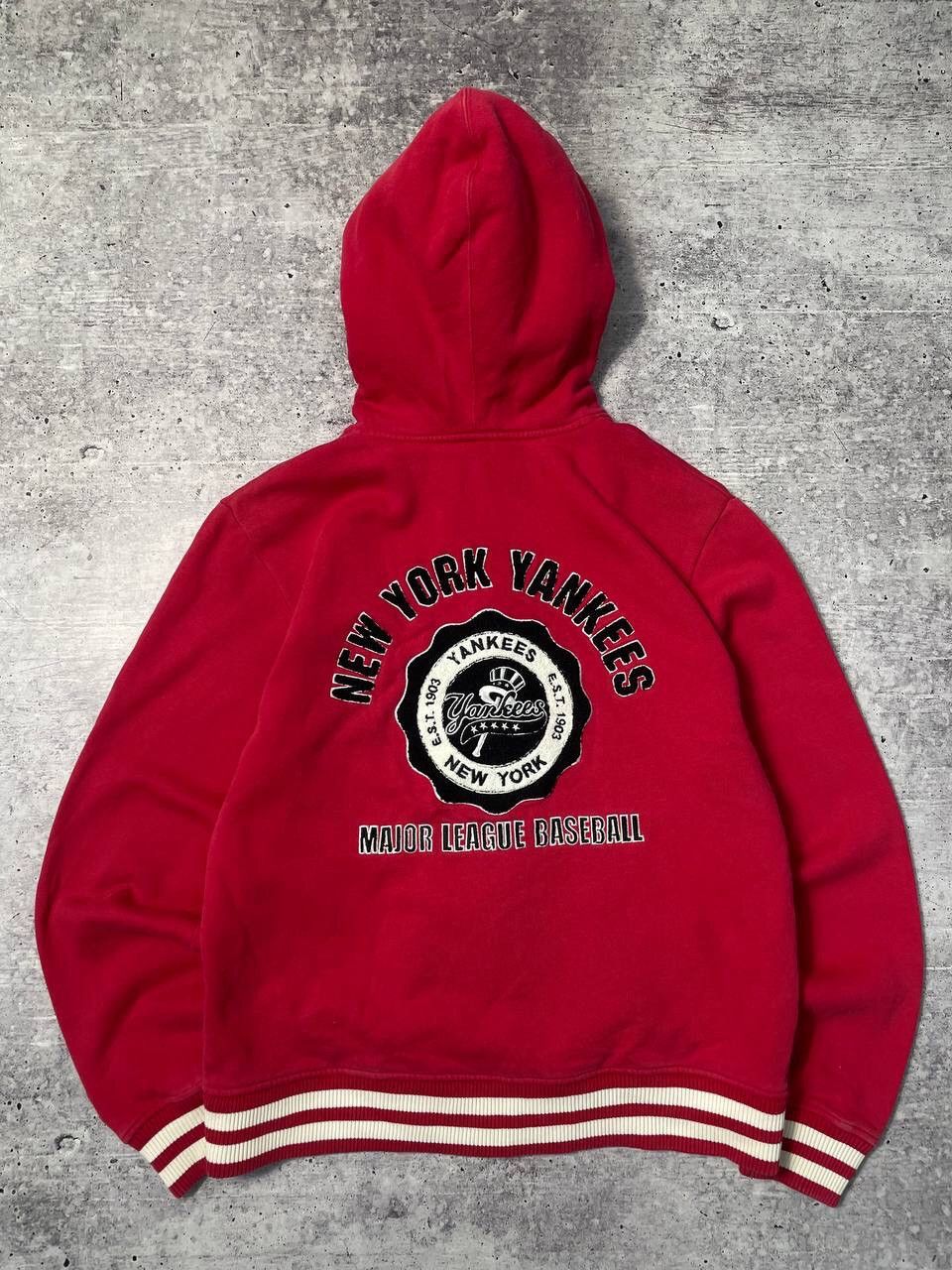 New York Yankees Vintage New York Yankees Big Logo Zip Up Hoodie Y2K Size US L / EU 52-54 / 3 - 4 Thumbnail