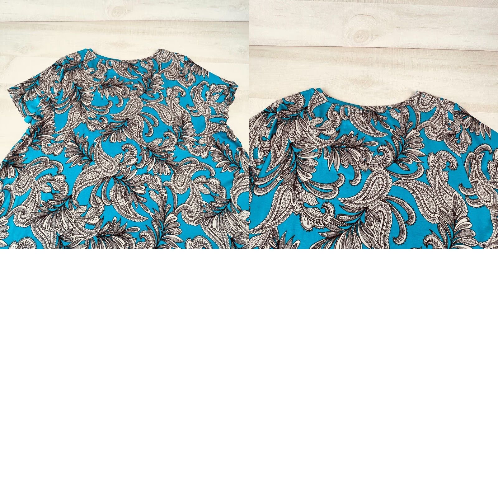 Willi Smith Willi Smith Blue Paisley Short Sleeve Blouse Womens 2X Size XXL / US 16-18 / IT 52-54 - 8 Thumbnail