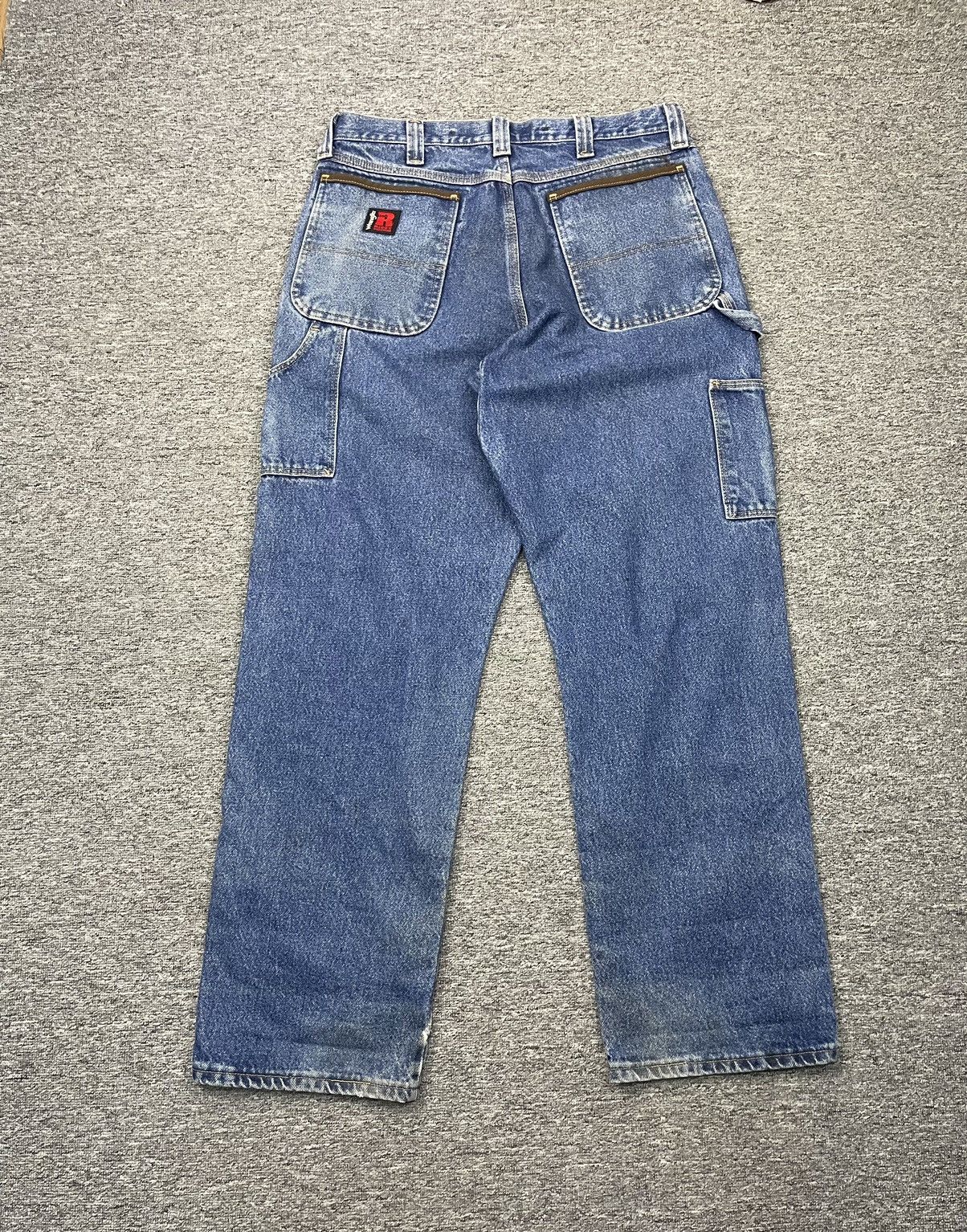 Vintage × Wrangler Vintage Wrangler Riggs Workwear Double Knee Jeans Denim Size US 34 / EU 50 - 2 Thumbnail
