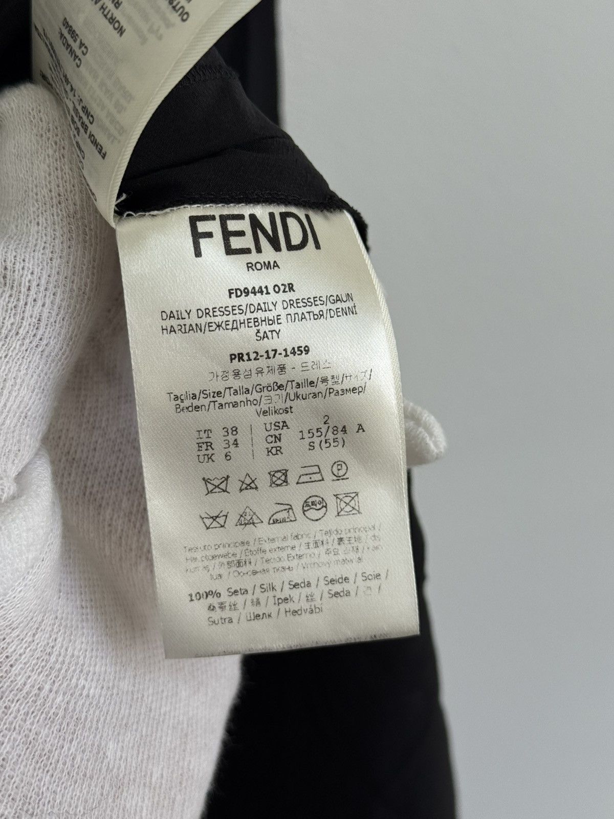 Fendi Fendi Asymmetrical Black Silk Dress Size XS / US 0-2 / IT 36-38 - 10 Thumbnail