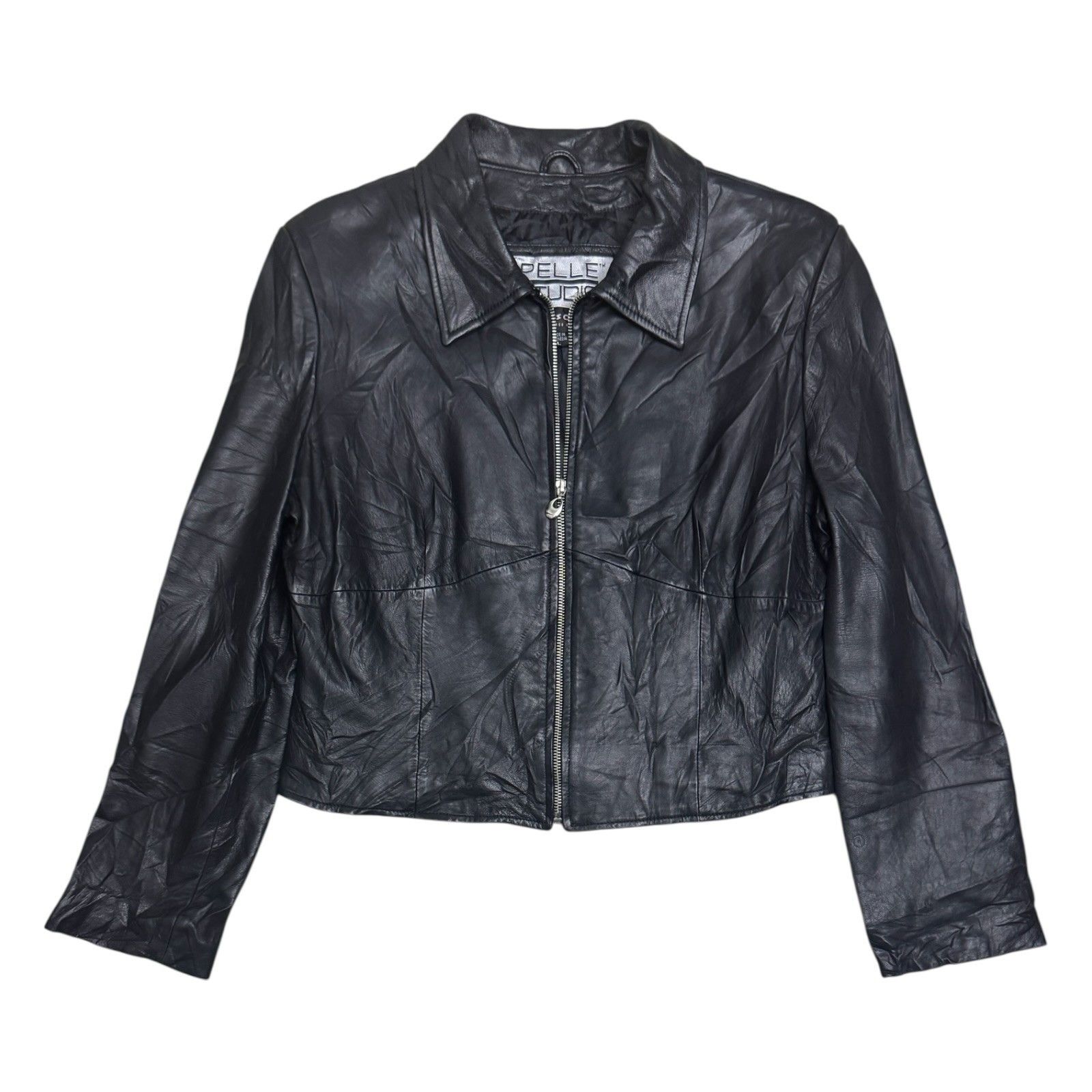 Wilsons Leather WILSONS LEATHER PELLE STUDIO Cropped Designer Jacket Large Size L / US 10 / IT 46 - 1 Thumbnail