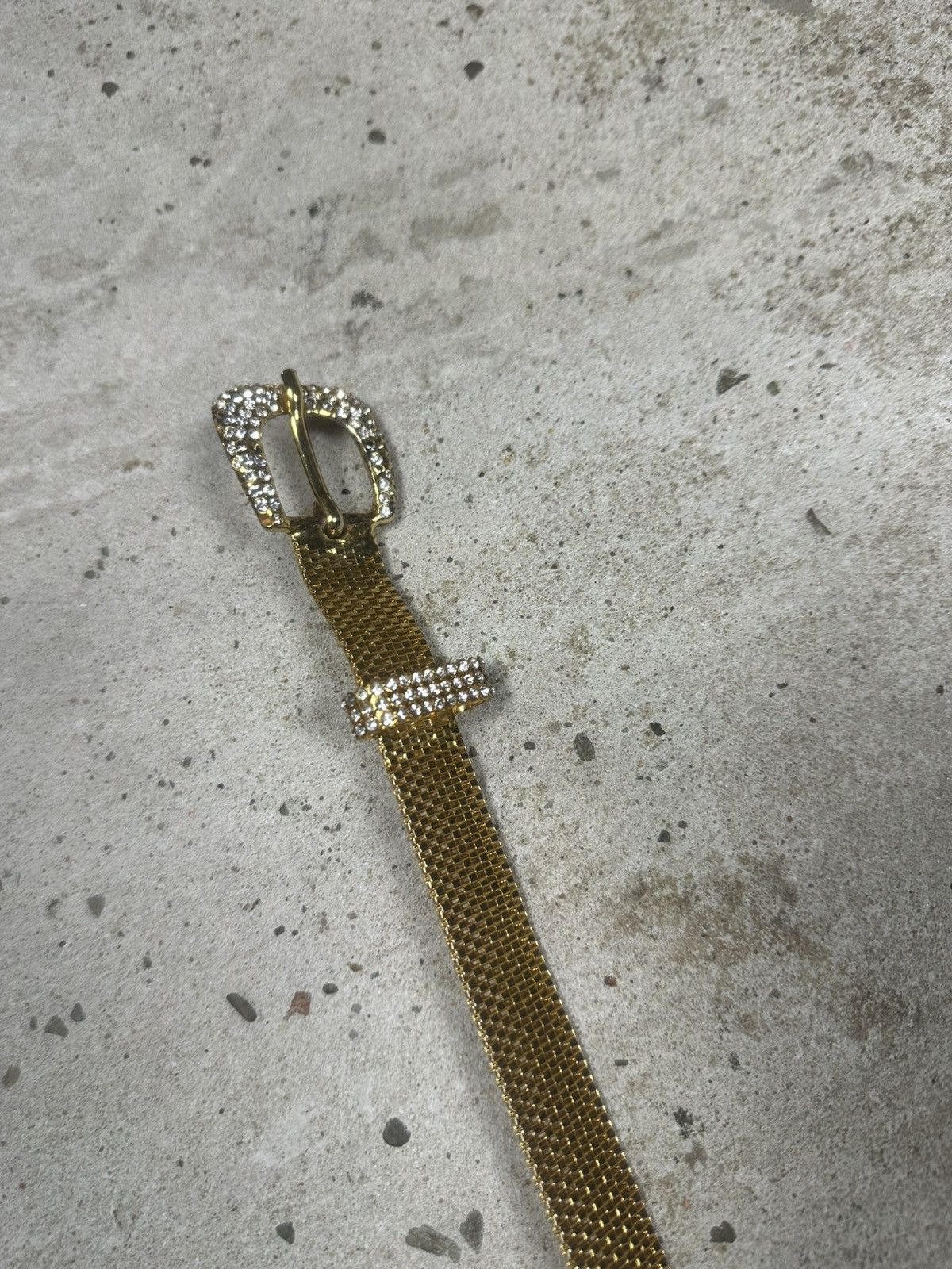 Dolce & Gabbana Dolce & Gabbana Gold Crystal Rhinestones Mesh Belt Size 36 - 6 Thumbnail