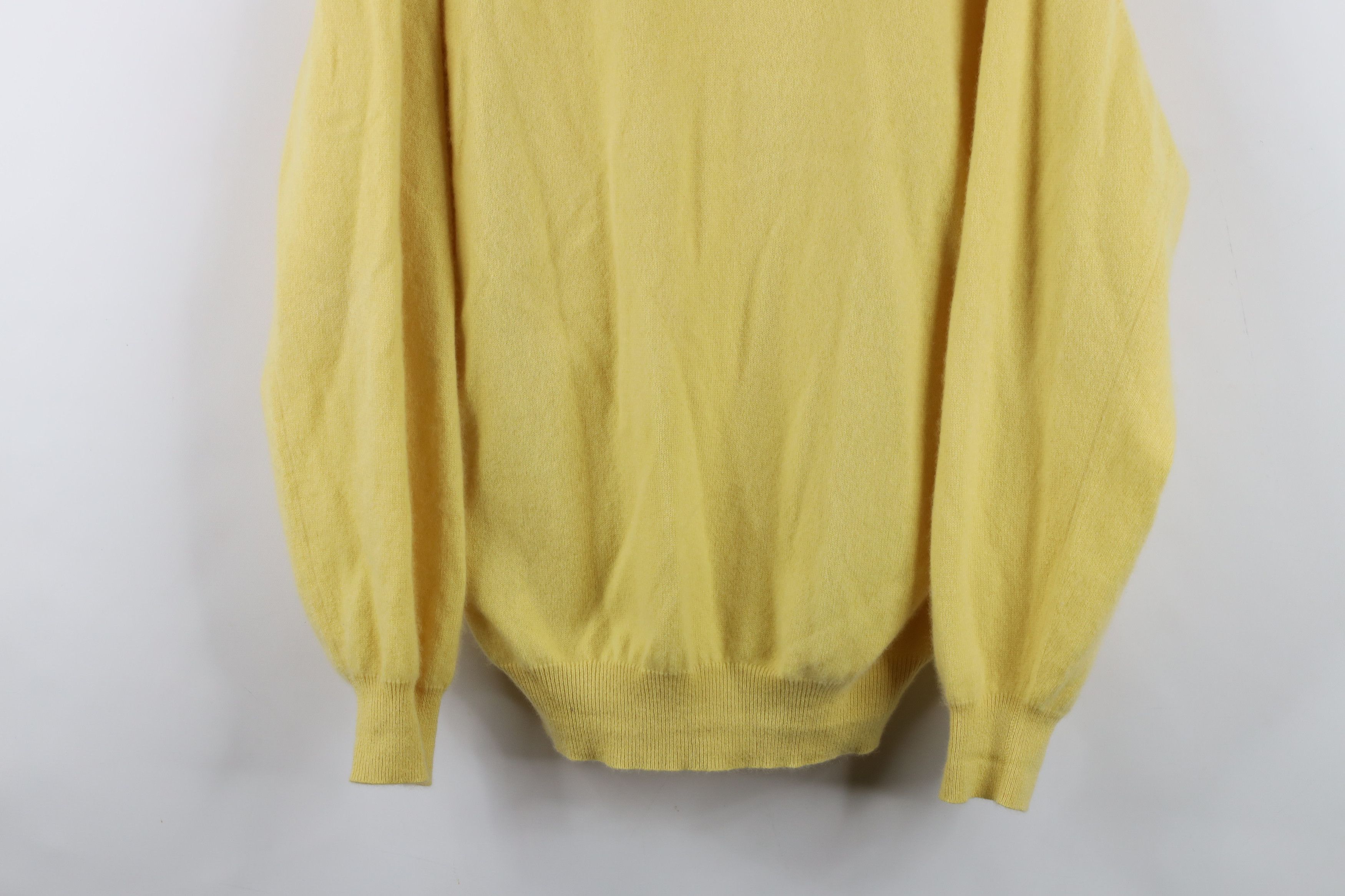 Vintage Vintage 90s Streetwear Cashmere Knit V-Neck Sweater Yellow Size US M / EU 48-50 / 2 - 3 Thumbnail