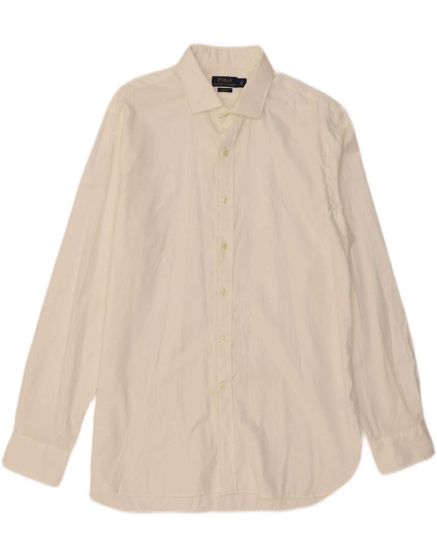 Polo Ralph Lauren Mens Slim Fit Shirt 17 XL White Cotton Size US XL / EU 56 / 4 - 1 Thumbnail