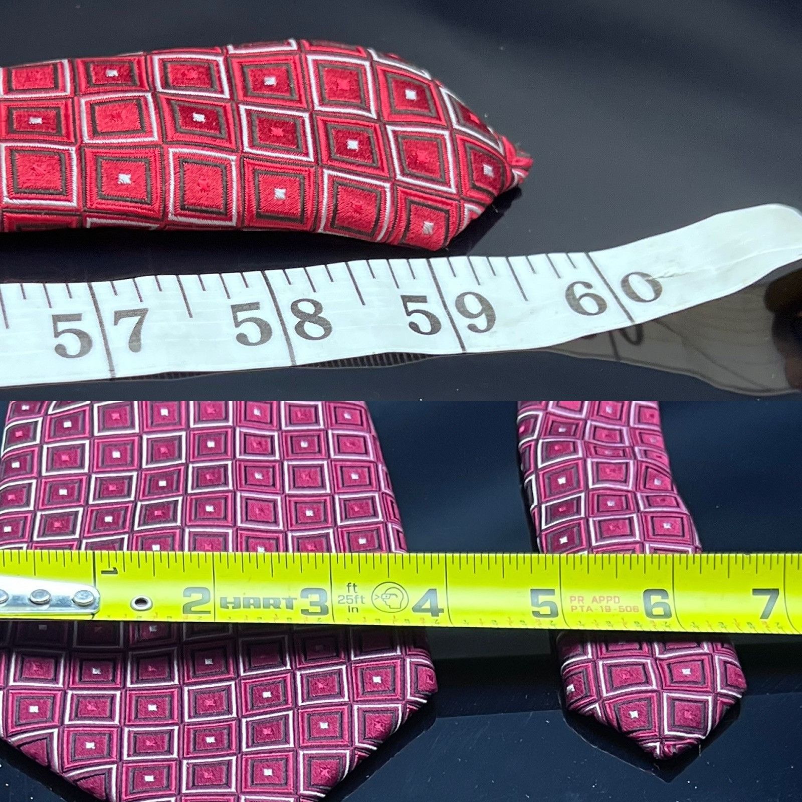Donald Trump DONALD J. TRUMP MEN'S TIE RED/GEOMETRIC WIDTH: 4" LENGTH: 60 Size ONE SIZE - 3 Thumbnail
