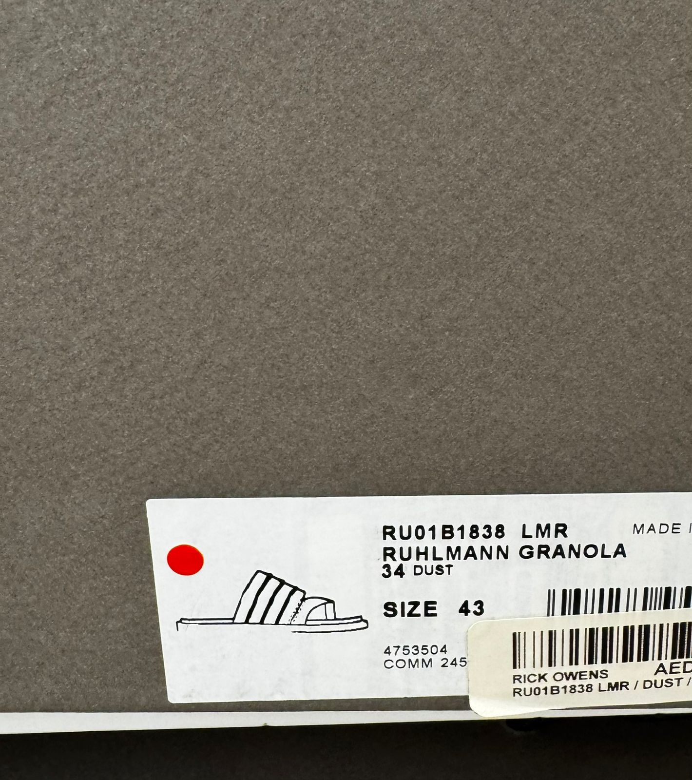 Rick Owens RICK OWENS RUHLMANN GRANOLA SLIDES Size US 10 / EU 43 - 5 Thumbnail