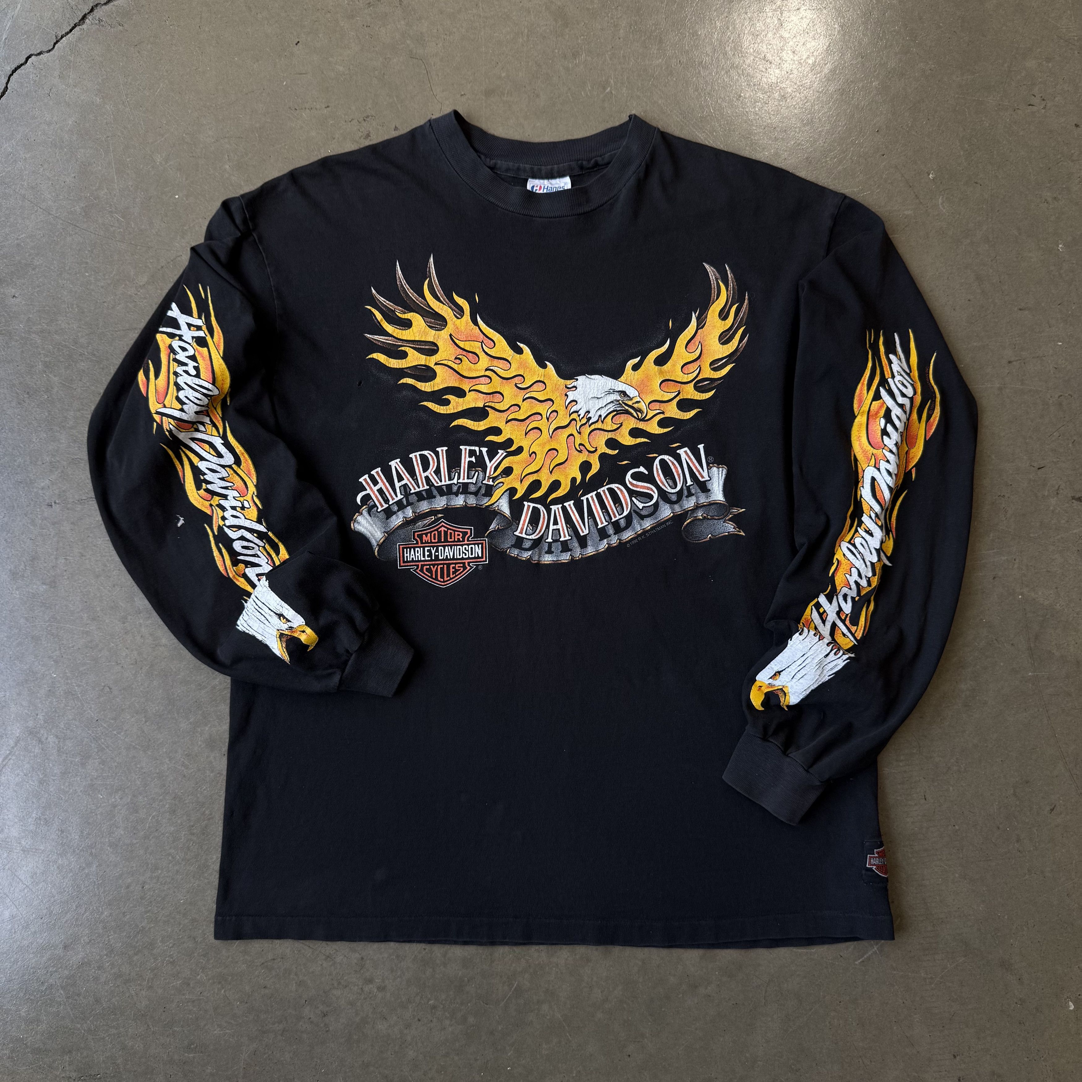 Harley Davidson Vintage Harley Davidson Flame Longsleeve 1992 New Jersey Size US L / EU 52-54 / 3 - 1 Thumbnail