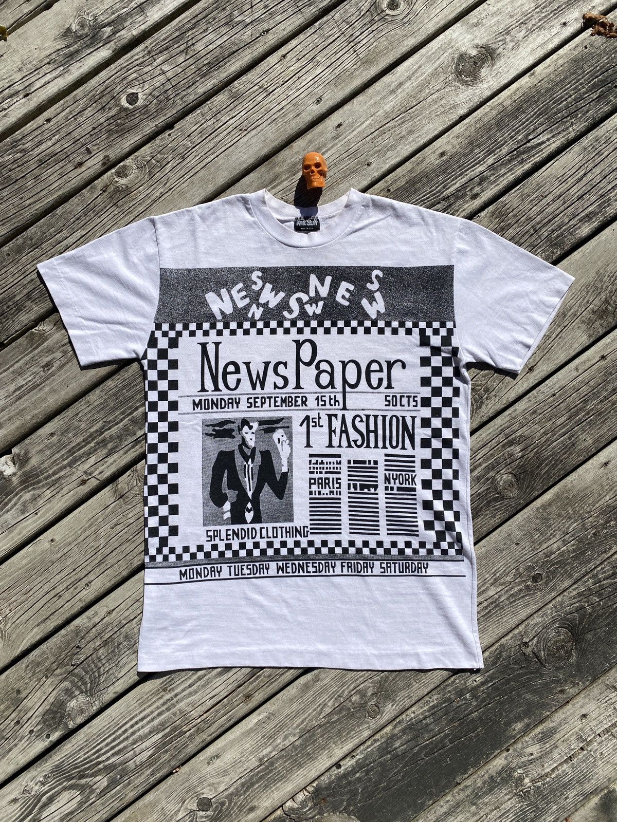 Vintage 90s News Fashion city art print shirt sz L Size US L / EU 52-54 / 3 - 1 Thumbnail