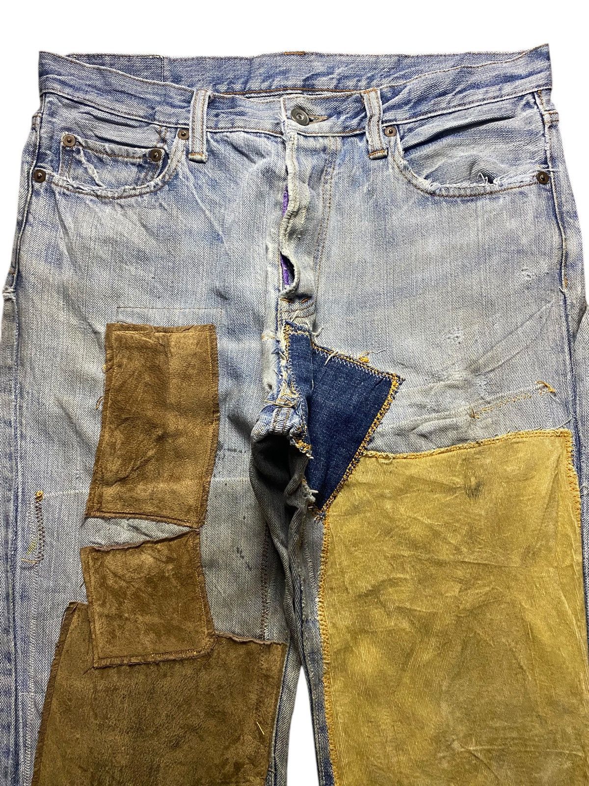 Japanese Brand Vintage Japanese Brand Shashiko Boro Distressed Jeans Size US 33 - 3 Thumbnail
