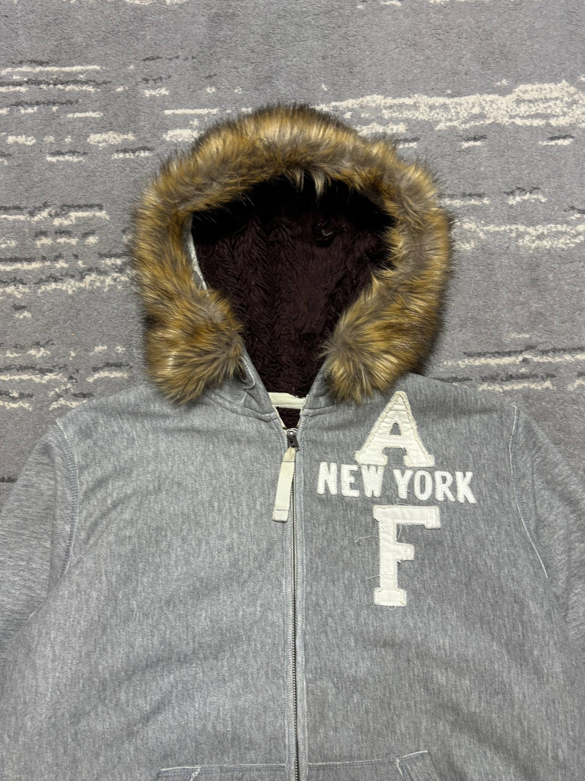 Abercrombie & Fitch 🧥 Abercrombie & Fitch Fur-Lined Hoodie — New York Edition Size US L / EU 52-54 / 3 - 2 Thumbnail