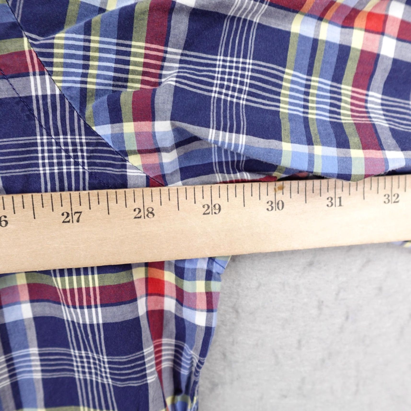 Ralph Lauren Ralph Lauren VINTAGE Plaid Button-Up Shirt Mens 2XLT Blue Red Short Sleeve Cotton Yellow Pony Logo Size US XXL / EU 58 / 5 - 6 Thumbnail