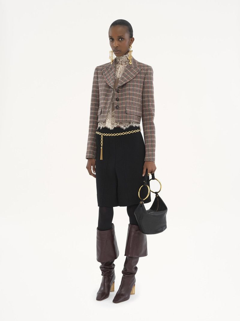 Chloe o1loc1c11125 Cropped Spencer Jacket in Multicolor Size L / US 10 / IT 46 - 2 Thumbnail
