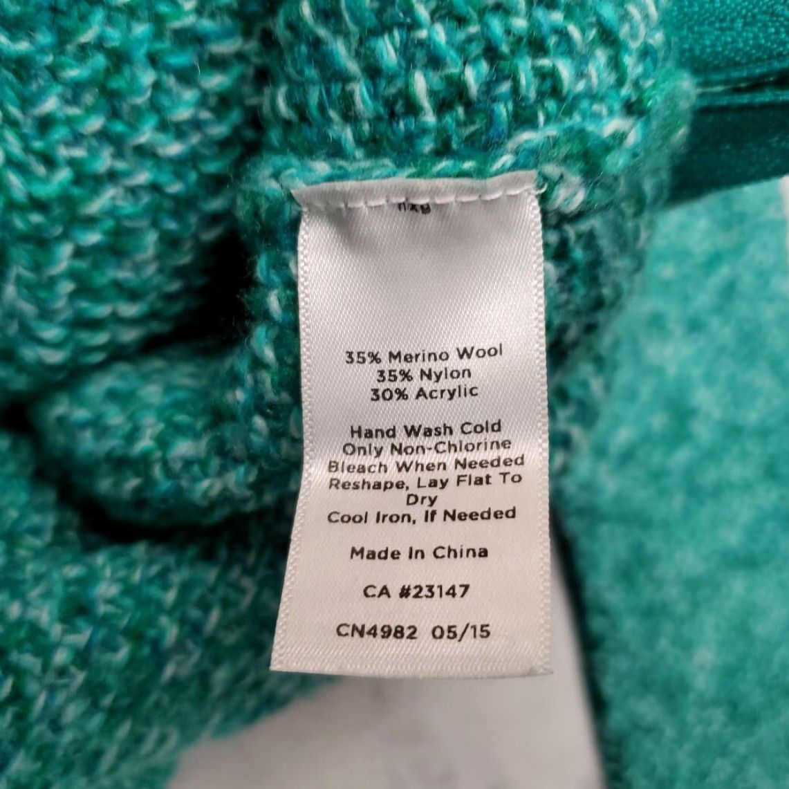 Talbots VINTAGE Talbots Sweater Womens PS Green Merino Wool Blend Cable Knit Side Zip Pullover Crew Neck Long Sleeve Solid 90s Womens Size S / US 4 / IT 40 - 6 Thumbnail