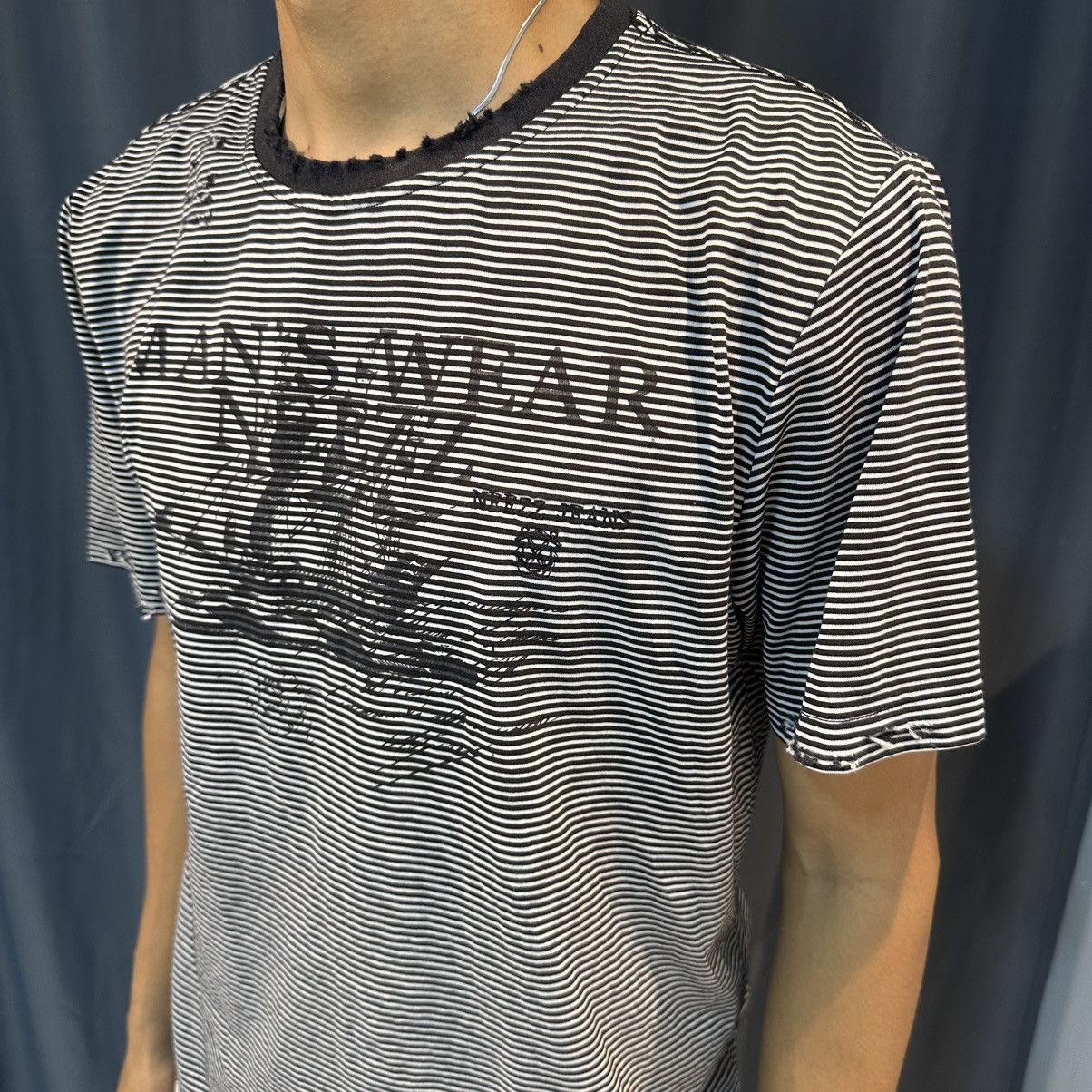 semanticdesign DISTRESSED VINTAGE PATTERN STRIPE BOXY TSHIRT JAPANESE BRAND Size US M / EU 48-50 / 2 - 4 Thumbnail
