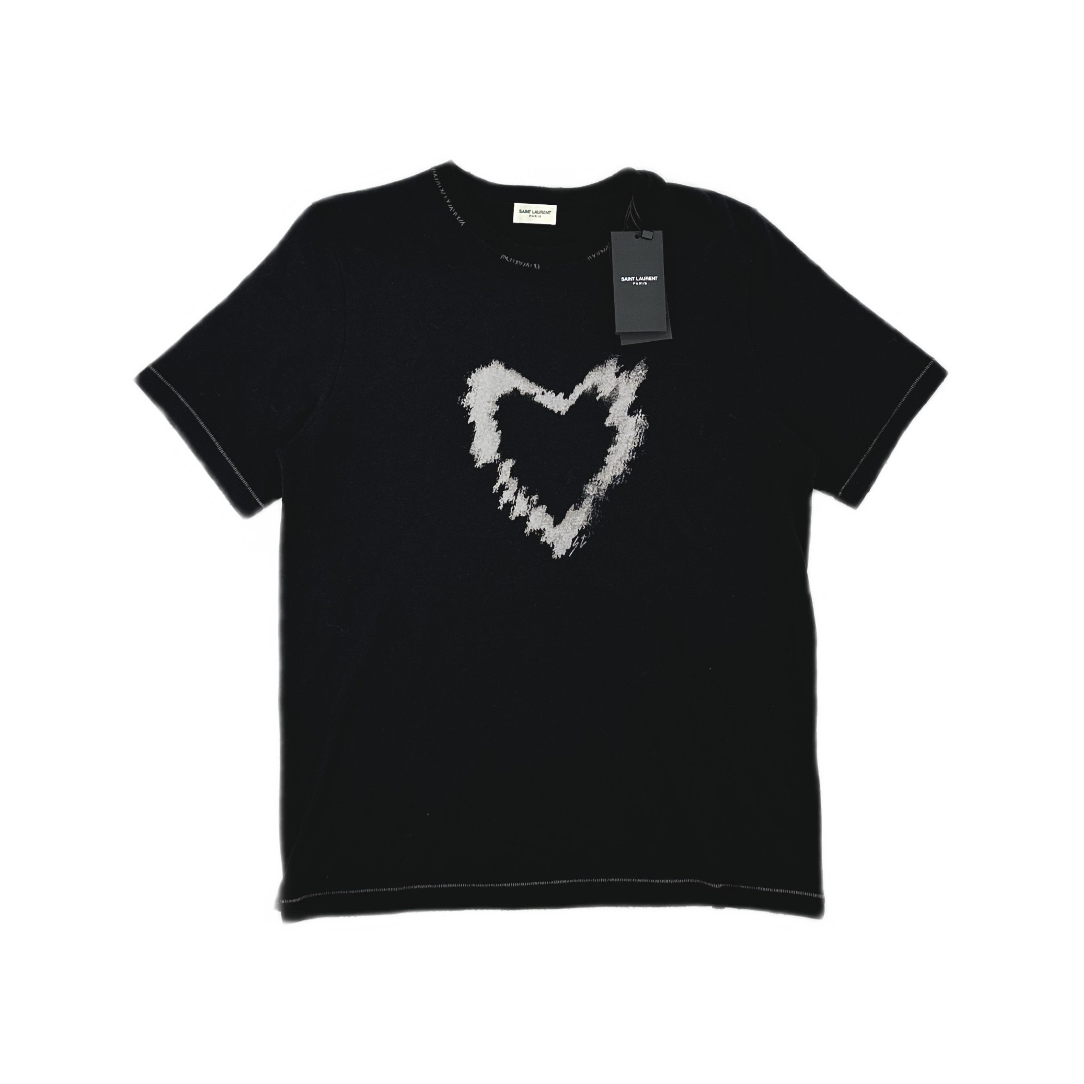 Saint Laurent Paris Saint Laurent Heart Print T-Shirt Size M Size US M / EU 48-50 / 2 - 1 Thumbnail