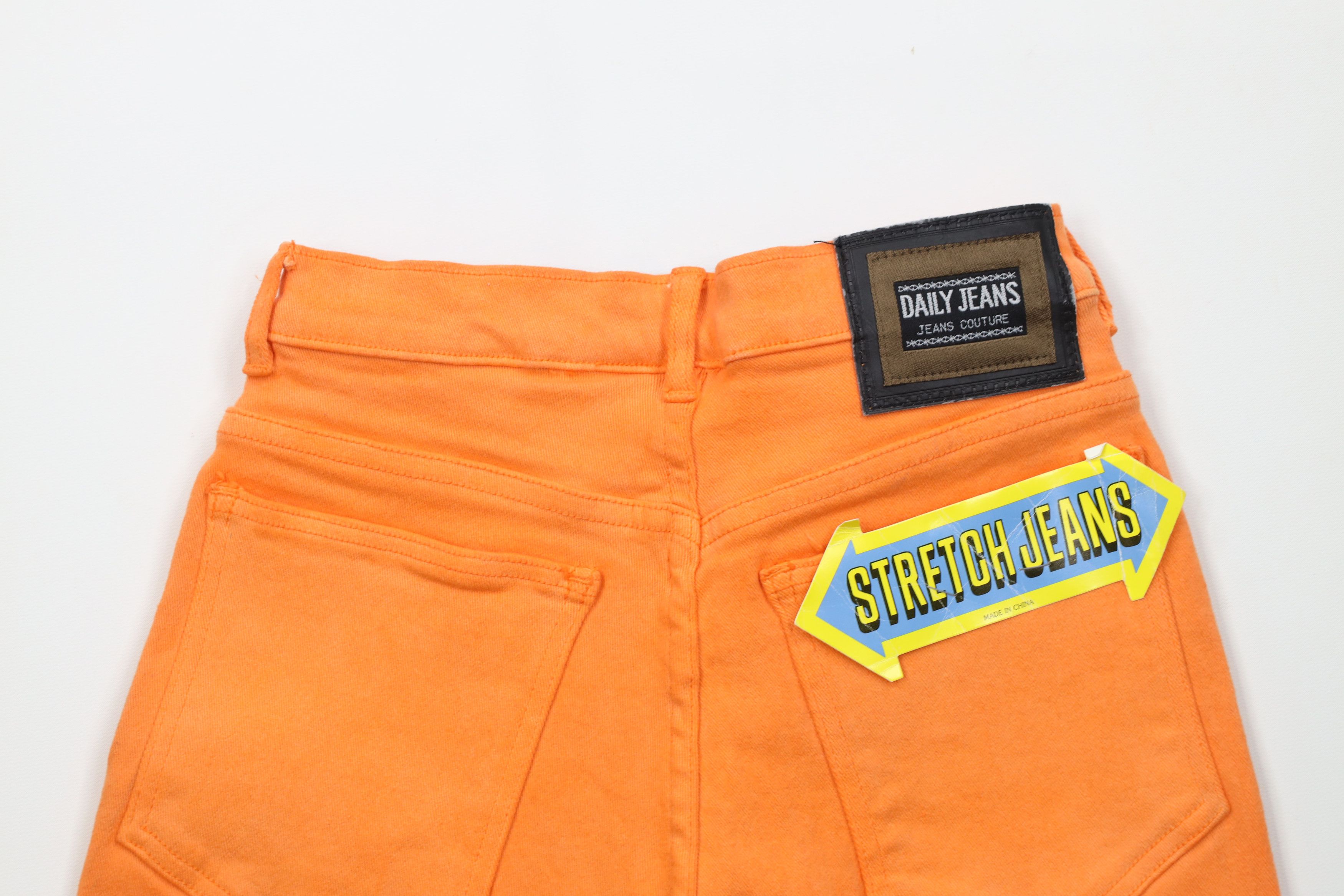 Vintage Deadstock Vintage 90s Streetwear Denim Jean Shorts Orange Size 32" / US 10 / IT 46 - 11 Thumbnail