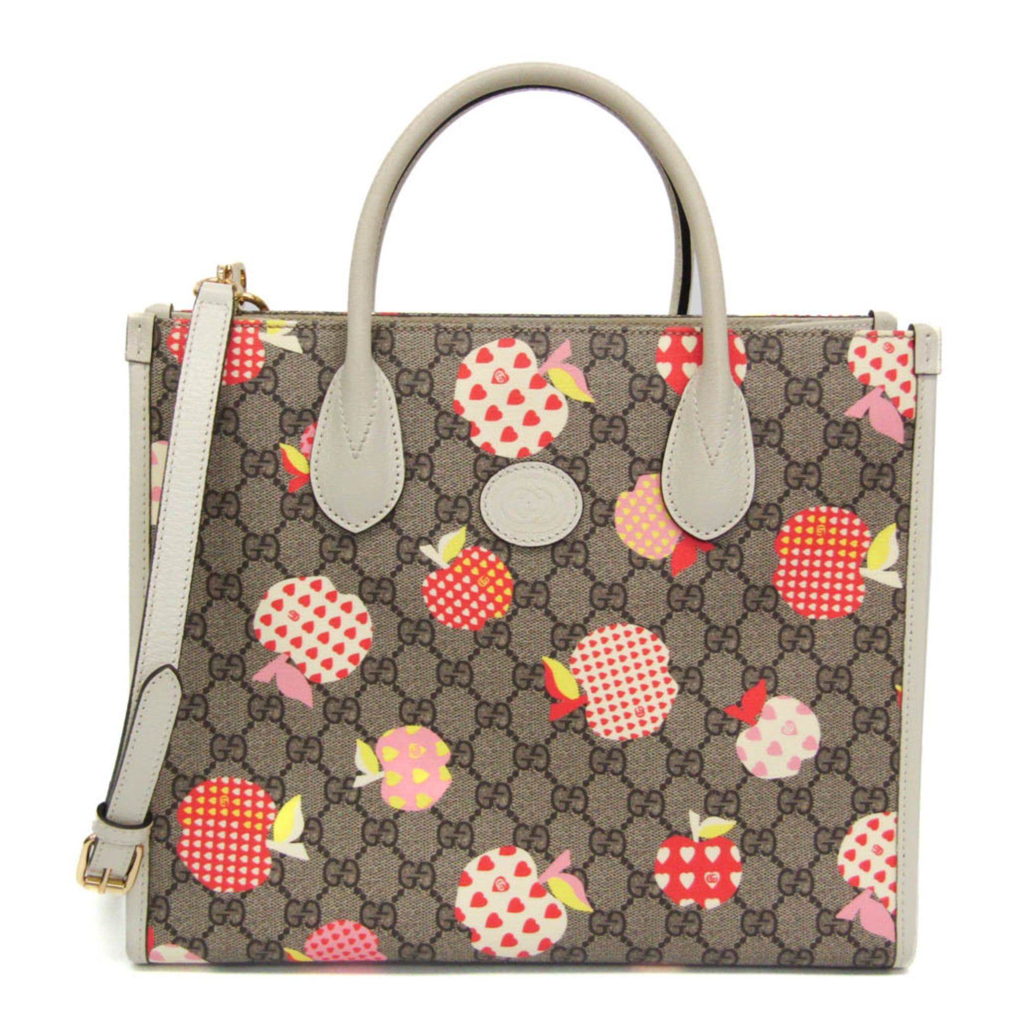 Gucci Gucci GG Supreme Apple Heart Reborn 659983 Women's Leather,GG Supreme Handbag,Shoulder Bag Beige,Brown,Cream,Multi-color Size ONE SIZE - 1 Thumbnail