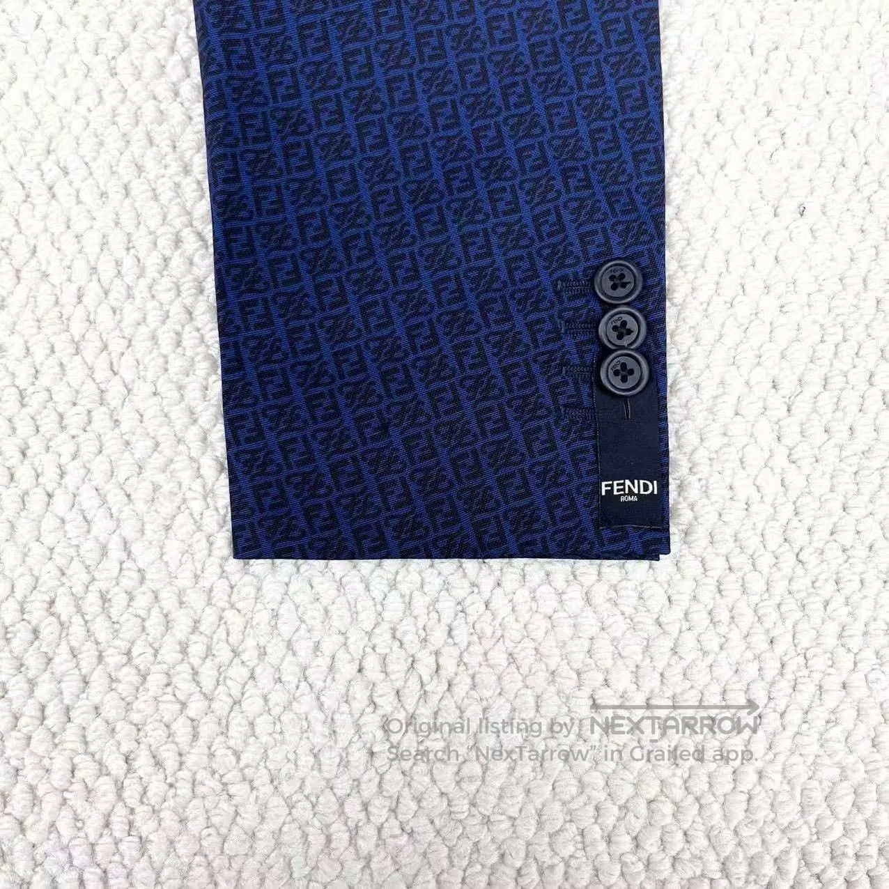 Fendi Fendi Dark Blue Double F Monogram Suit. Size US L / EU 52-54 / 3 - 5 Thumbnail