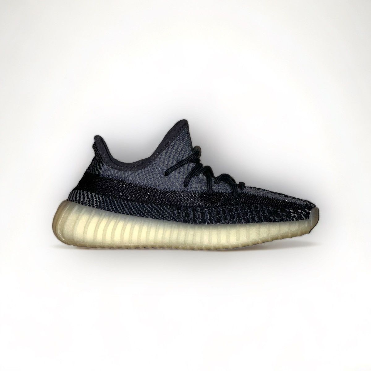 image of Adidas Yeezy Boost 350 V2 Carbon Shoes in Black/Cream, Women's (Size 6)