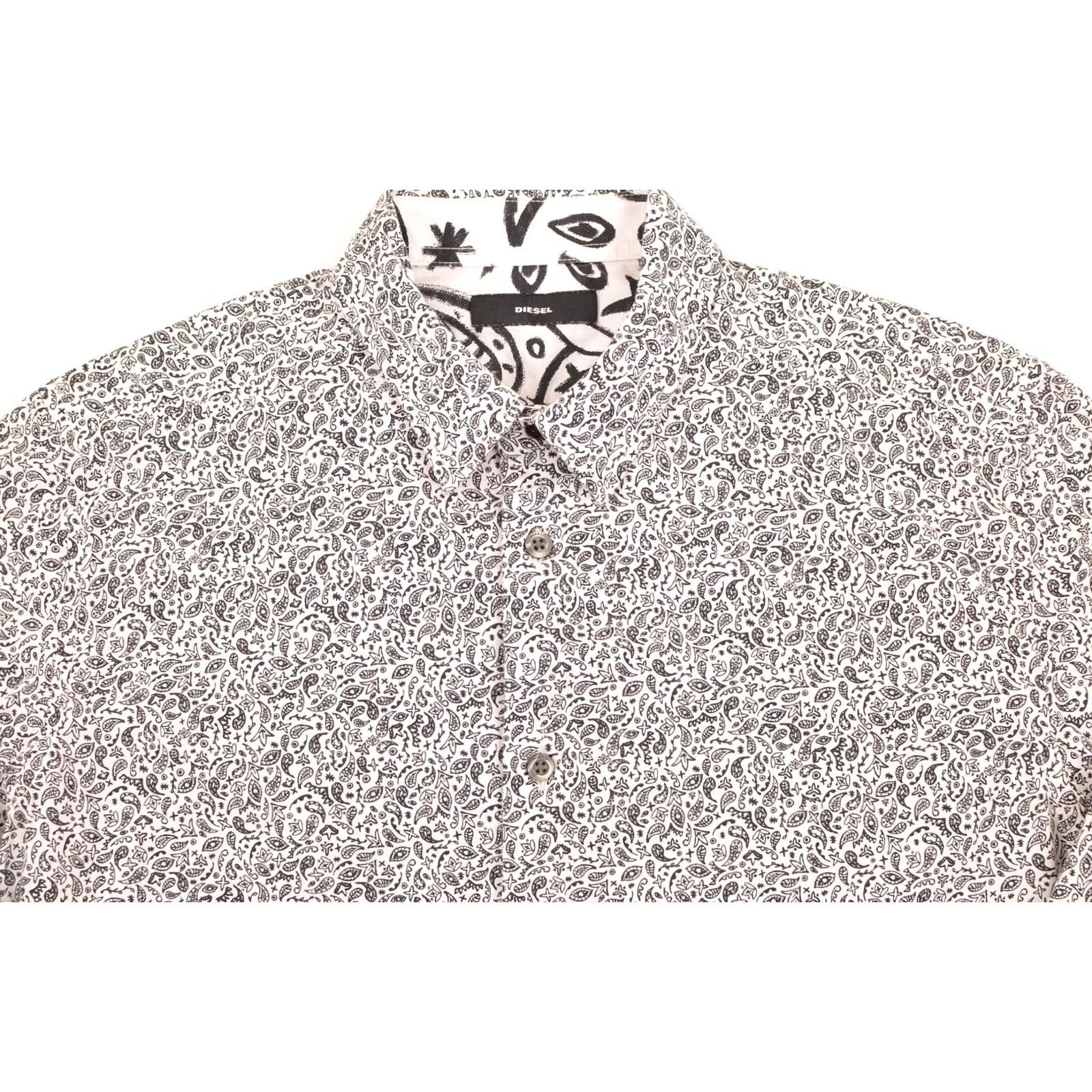 Diesel Diesel Shirt Mens M Black Paisley White Long Sleeve Button IN000057 Size Size US M / EU 48-50 / 2 - 2 Thumbnail