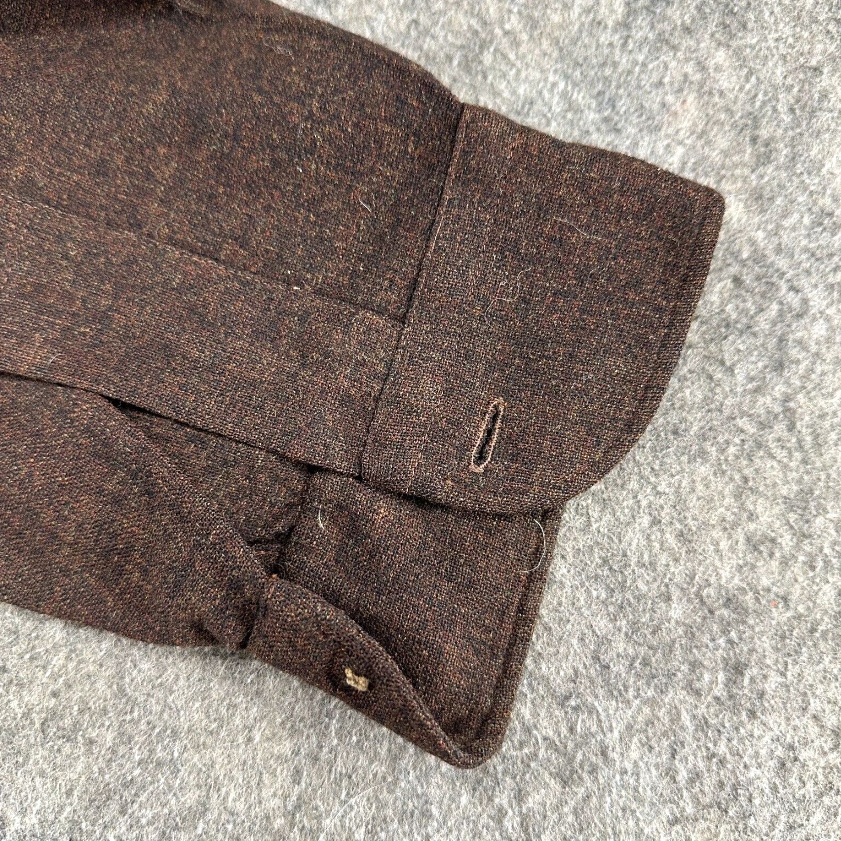 Pendleton VINTAGE Pendleton Shirt Mens M Brown Button-Up Wool Board Loop Collar Solid 60s Size US M / EU 48-50 / 2 - 7 Thumbnail