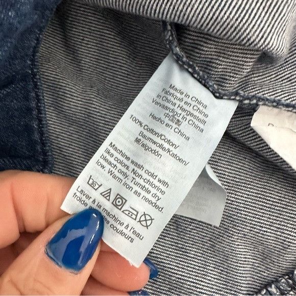 Madewell Madewell Indigo Denim Ruffle Blouse Top Size S / US 4 / IT 40 - 6 Thumbnail