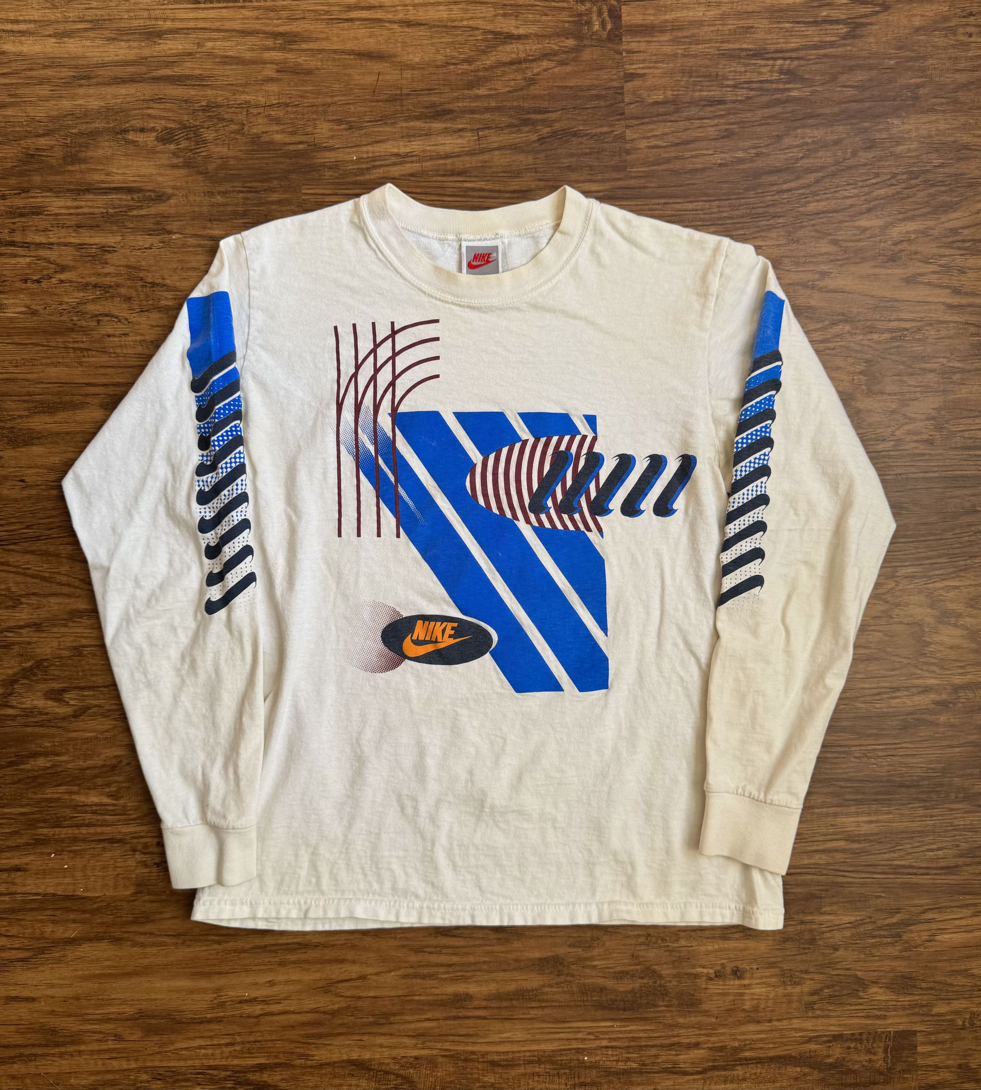 Nike Nike Long Sleeve T-Shirt Retro Graphic Print Single Stitch Size US M / EU 48-50 / 2 - 1 Thumbnail