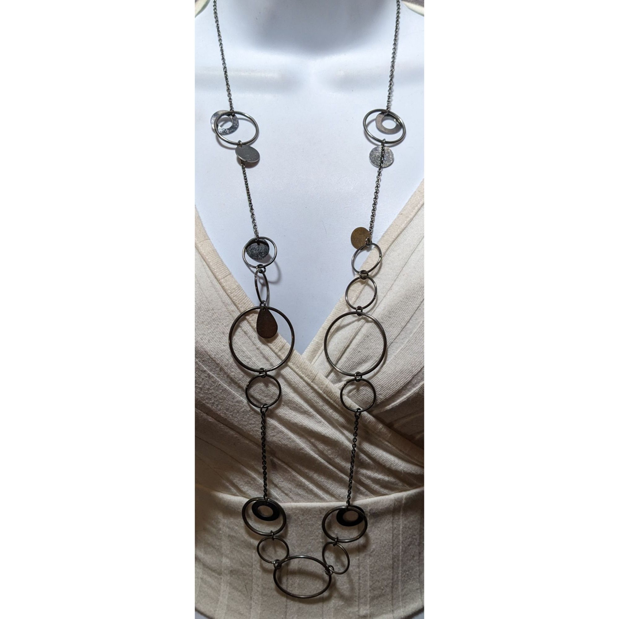 Other Gothic Y2K Hoop Link Charm Chain Necklace Size ONE SIZE - 1 Thumbnail