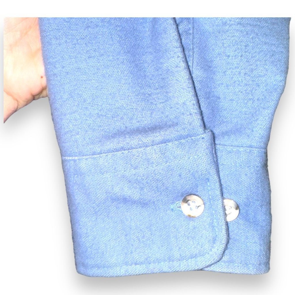 Other 60s Dunn’s Sky Blue Made in USA Chamois Flannel Sport Shirt Size US L / EU 52-54 / 3 - 4 Thumbnail