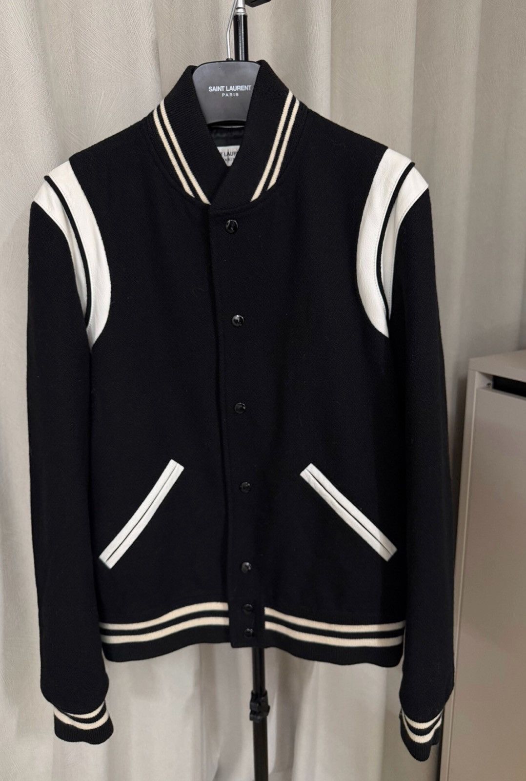 Saint Laurent Paris Saint Laurent SLP 20FW Black & White Classic Varsity Size US M / EU 48-50 / 2 - 1 Thumbnail