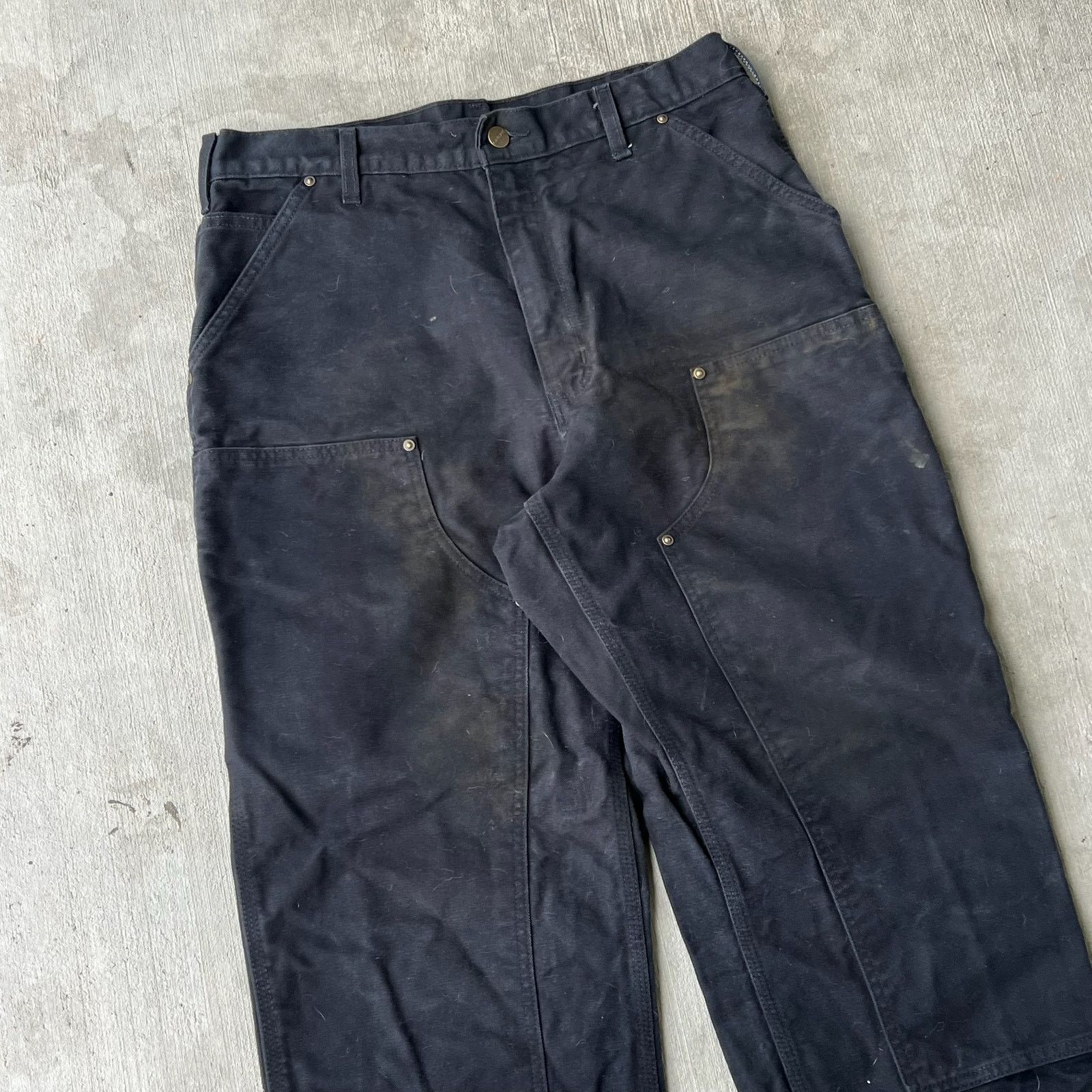 Carhartt × Vintage Carhartt black double knee work wear carpenter pants Size US 33 - 2 Thumbnail