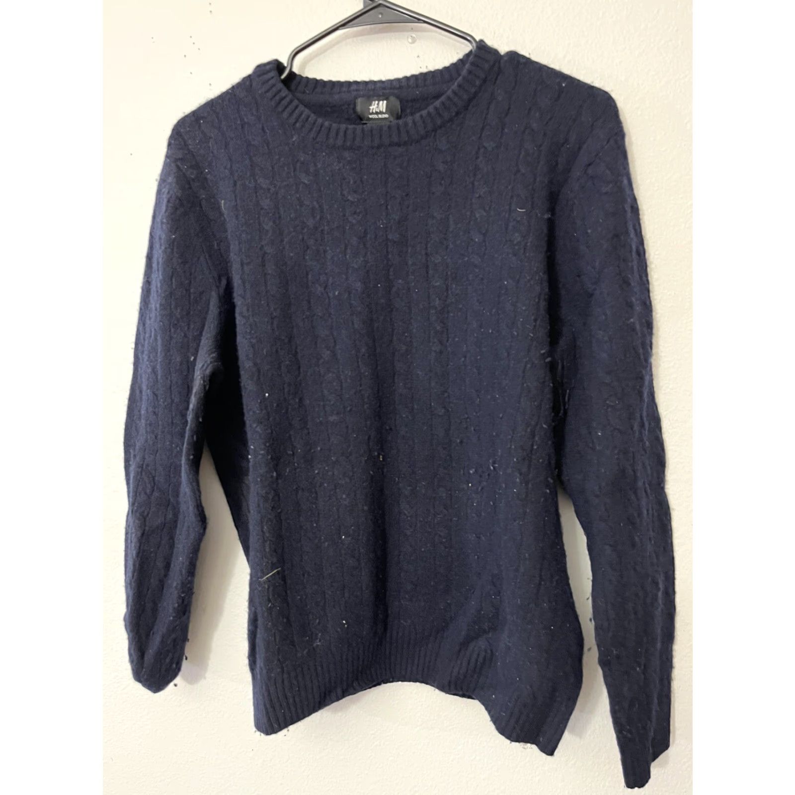 H&M H&M Crewneck Pullover Navy Blue Wool Blend Knit Sweater Women's 2XL Size XXL / US 16-18 / IT 52-54 - 2 Thumbnail